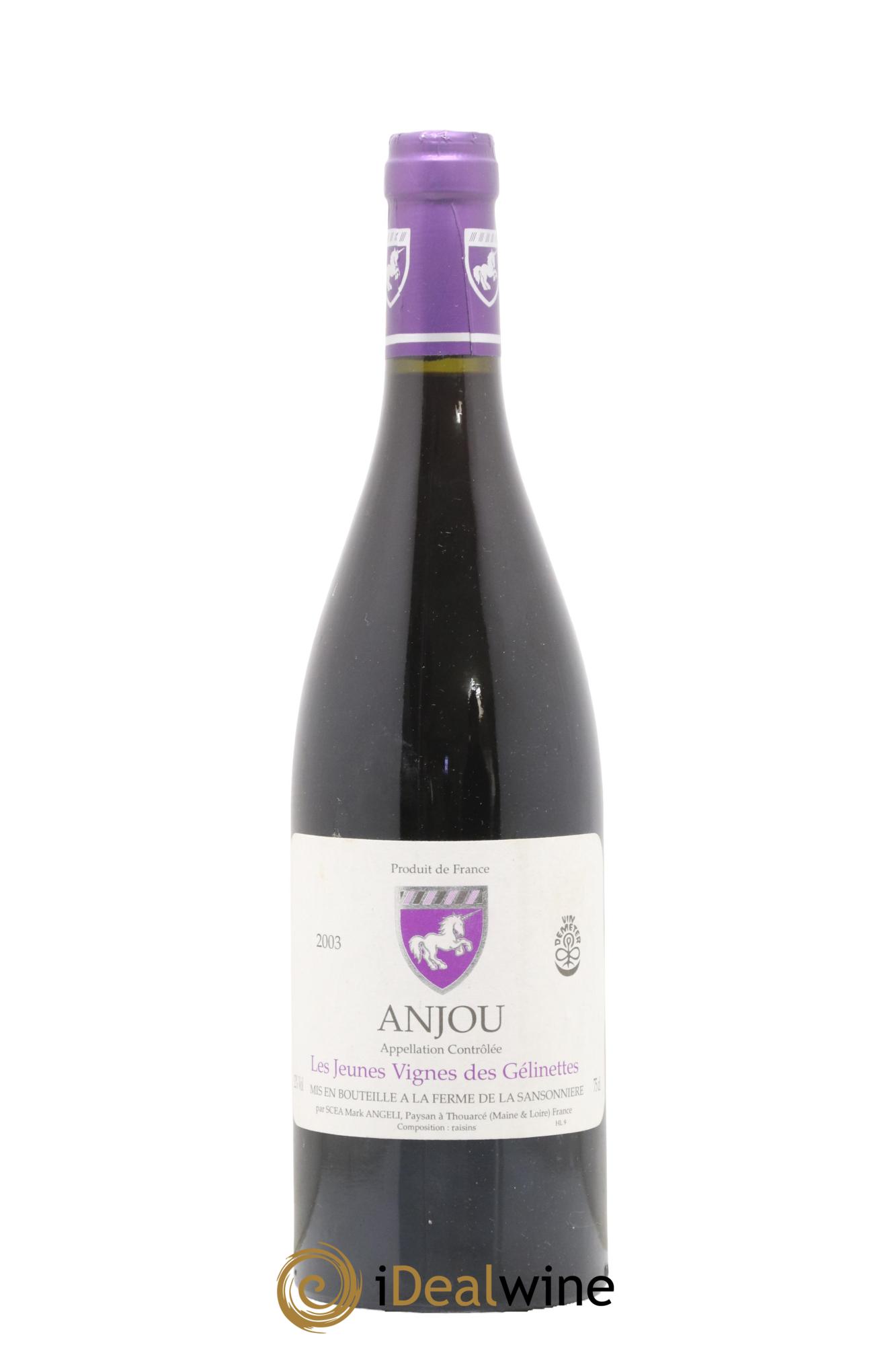 Anjou Les Jeunes Vignes des Gélinettes Mark Angeli (Domaine) - Ferme de la Sansonnière 2003 - Lot of 1 bottle - 0