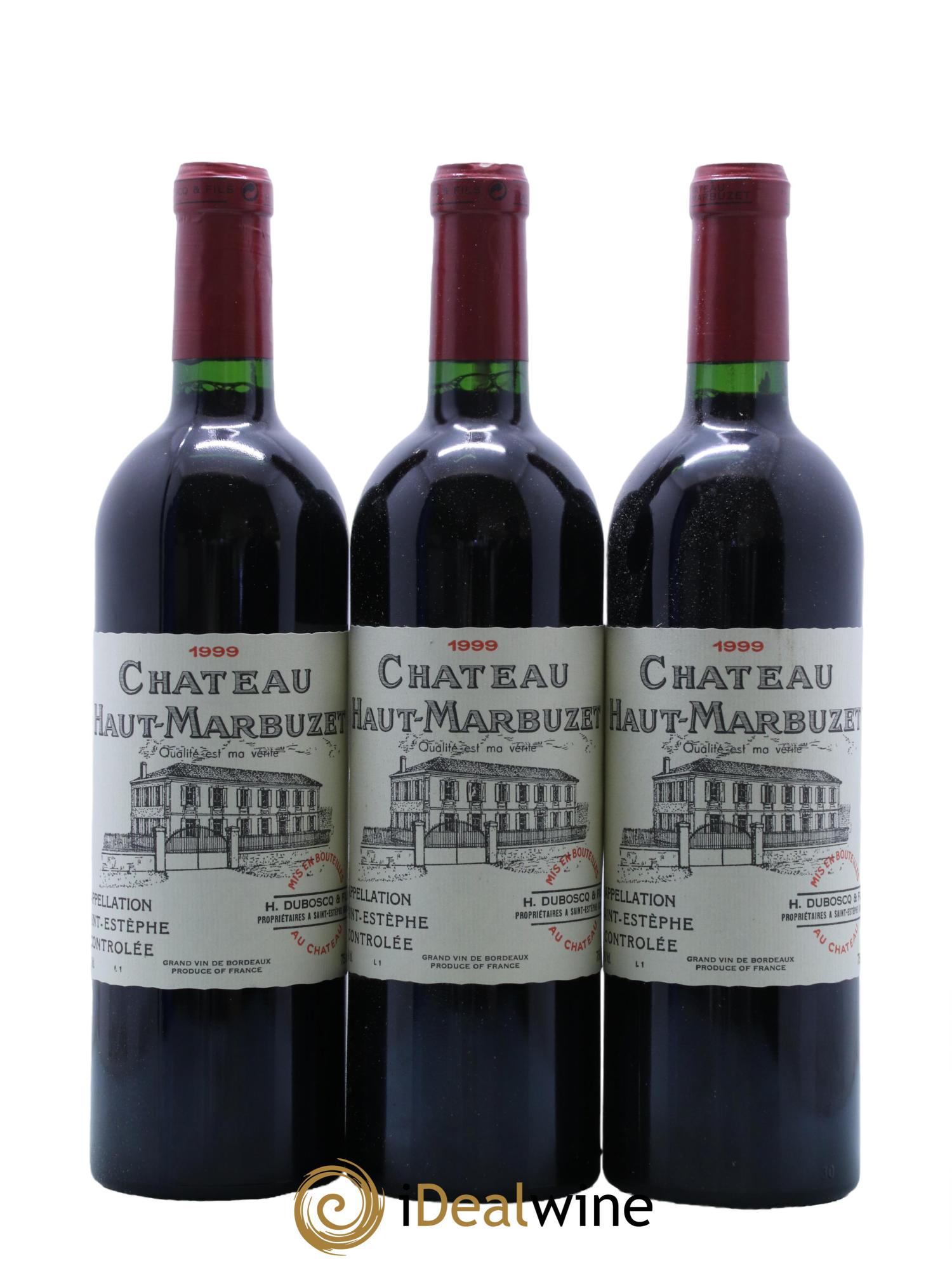 Château Haut Marbuzet 1999 - Lot de 3 bouteilles - 0