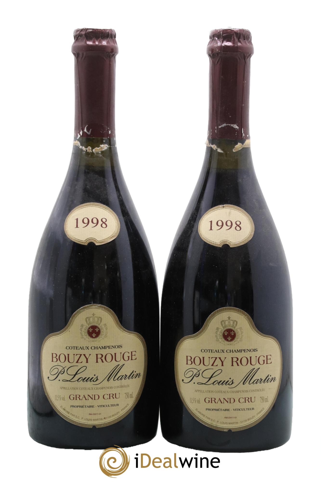 Coteaux Champenois Bouzy - Louis Martin 1998 - Lot de 2 bouteilles - 0
