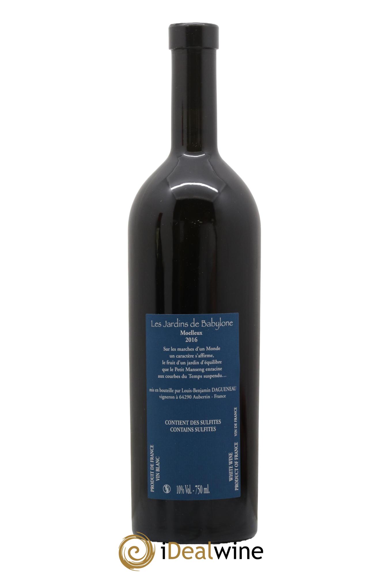 Vin de France (anciennement Jurançon) Jardins de Babylone Didier Dagueneau 2016 - Lot of 1 bottle - 1