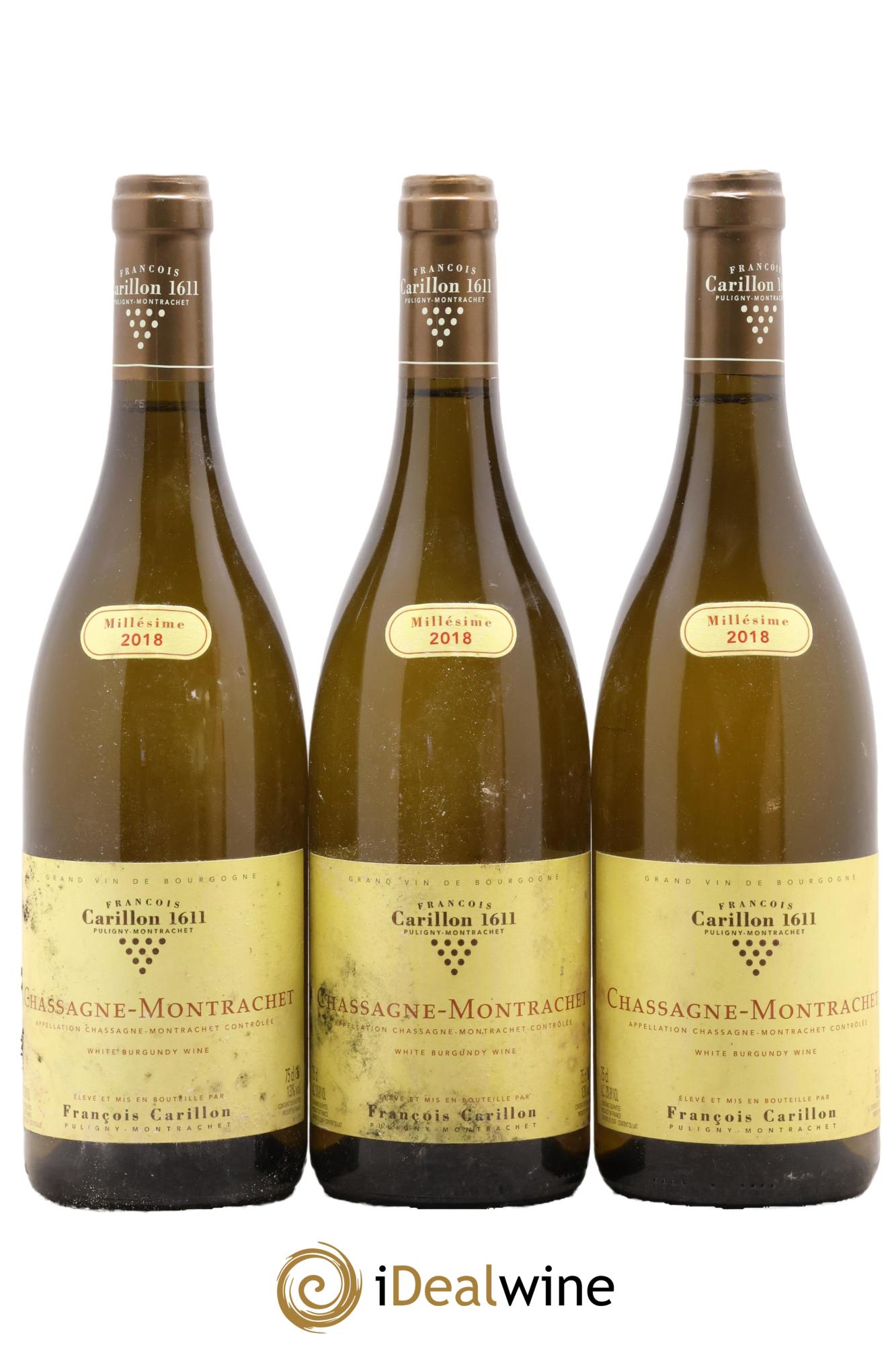 Chassagne-Montrachet François Carillon 2018 - Lotto di 3 bottiglie - 0