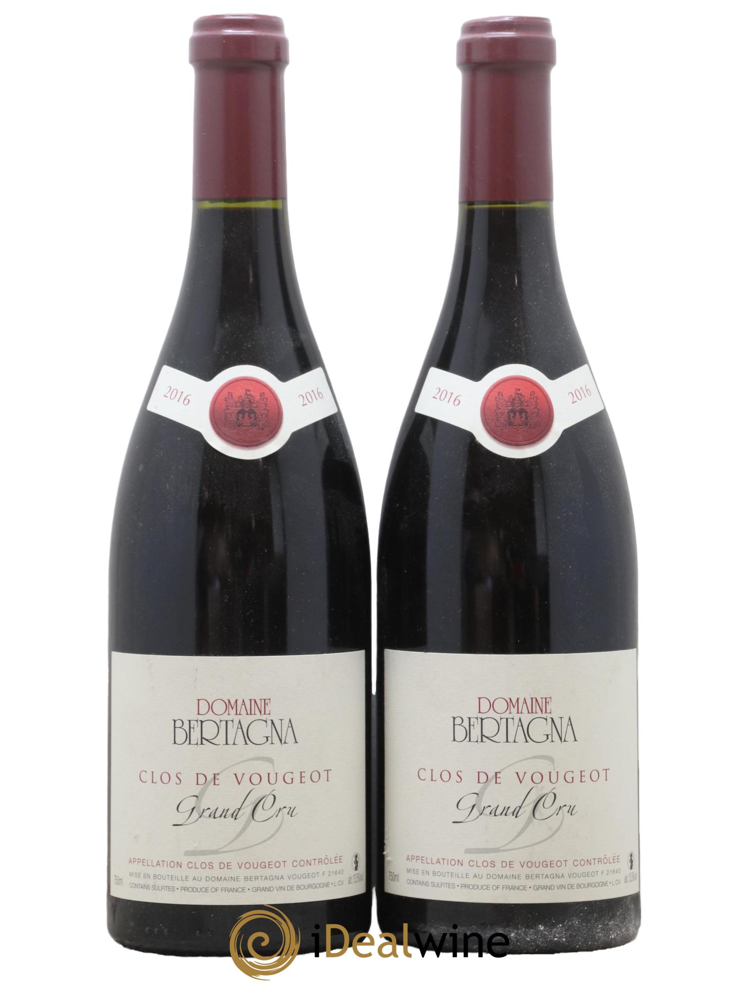 Clos de Vougeot Grand Cru Bertagna 2016 - Lot de 2 bouteilles - 0