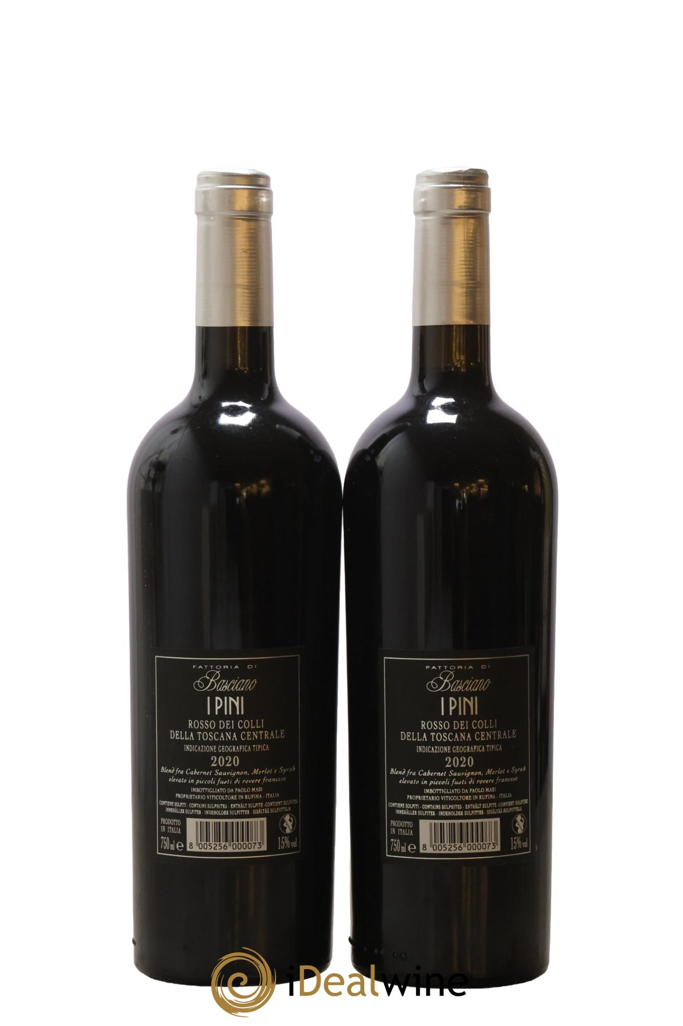 Italie Igt Rosso Dei Colli Della Toscana Centrale I Pini Fattoria Di Basciano 2020 - Lot de 2 bouteilles - 1