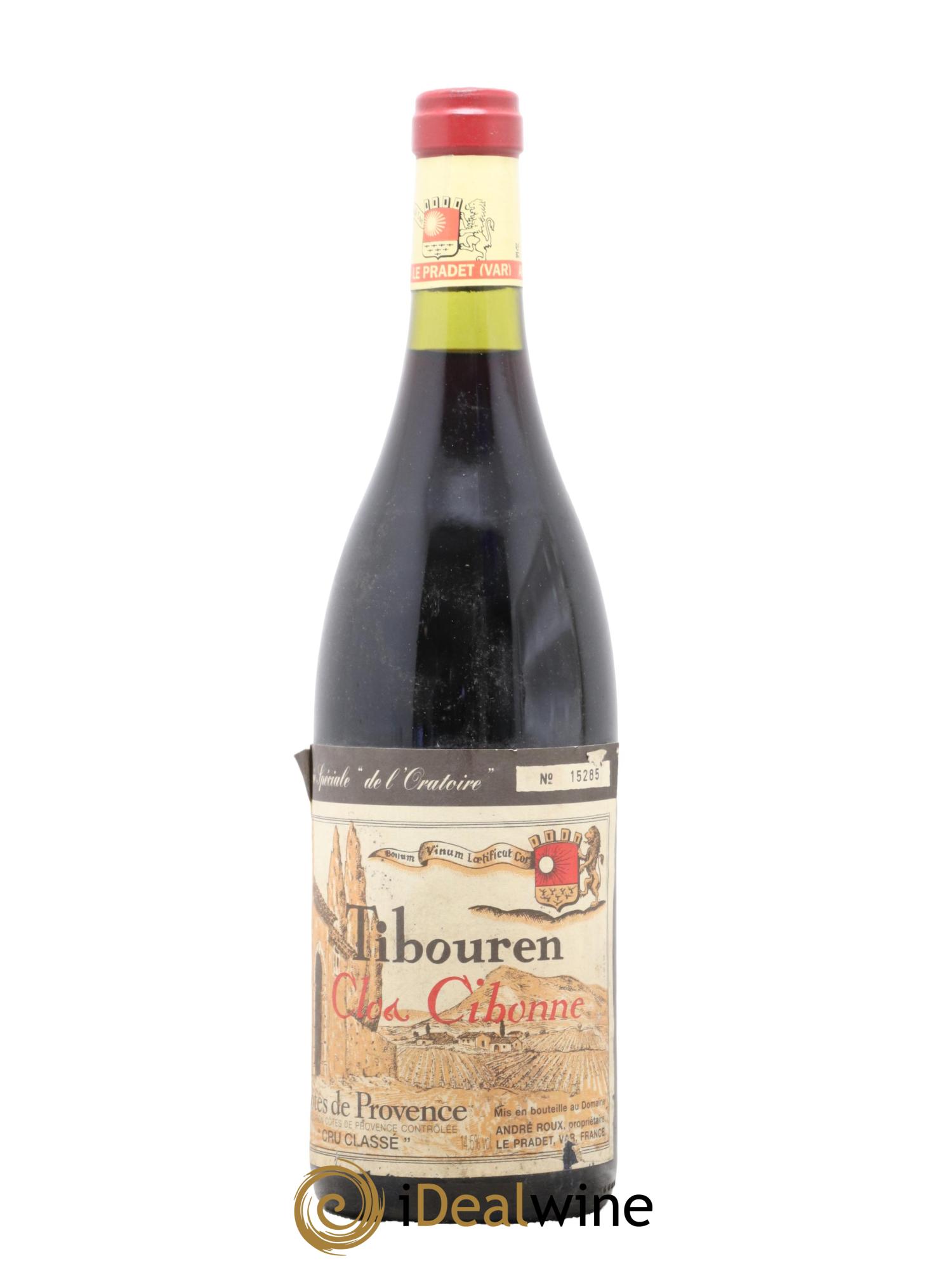 Côtes de Provence Cuvée Spéciale Tibouren Clos Cibonne Cuvée Spéciale de l'Oratoire 1998 - Posten von 1 Flasche - 0