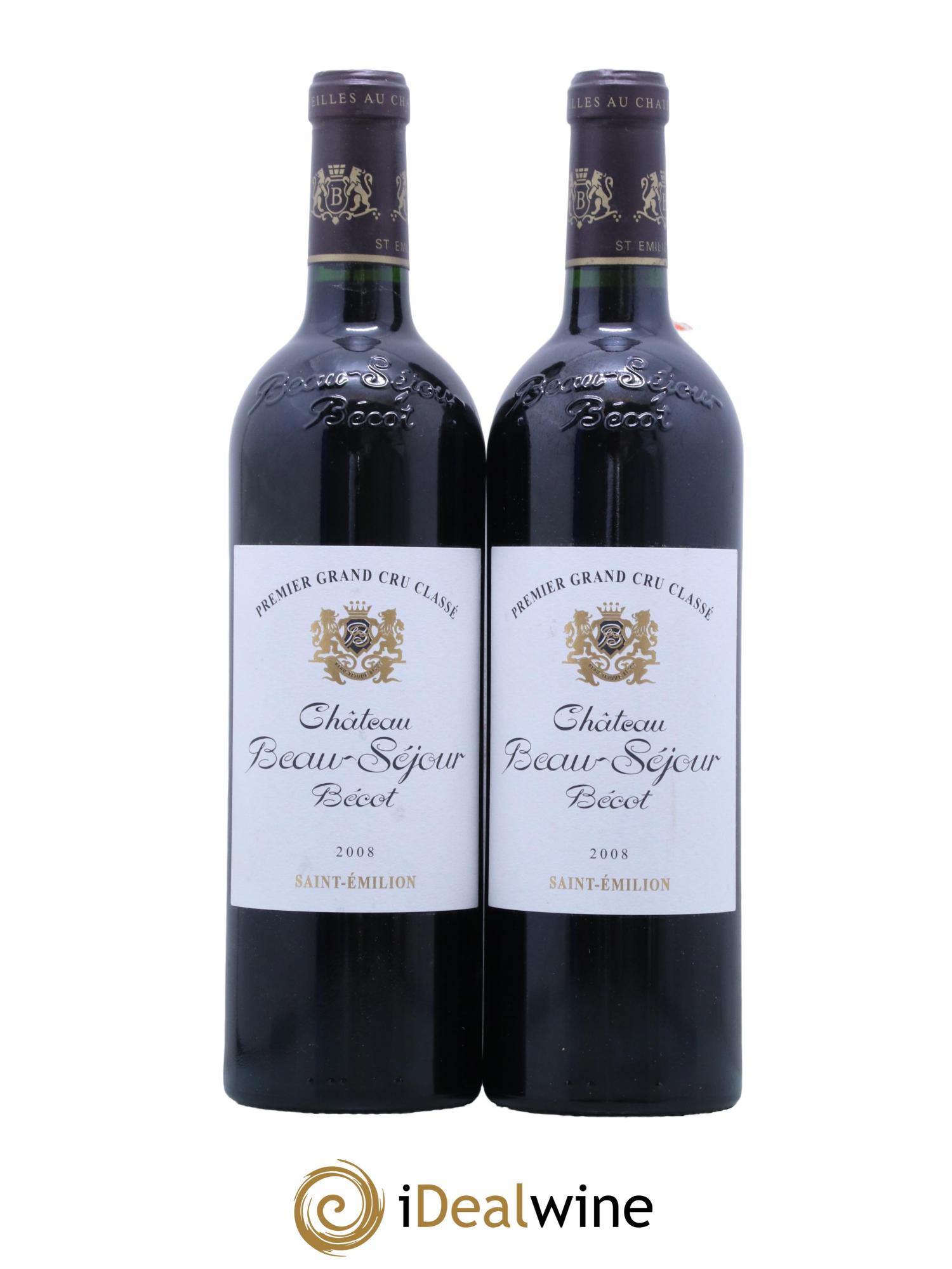 Château Beau-Séjour Bécot 1er Grand Cru Classé B 2008 - Lot de 2 bouteilles - 0