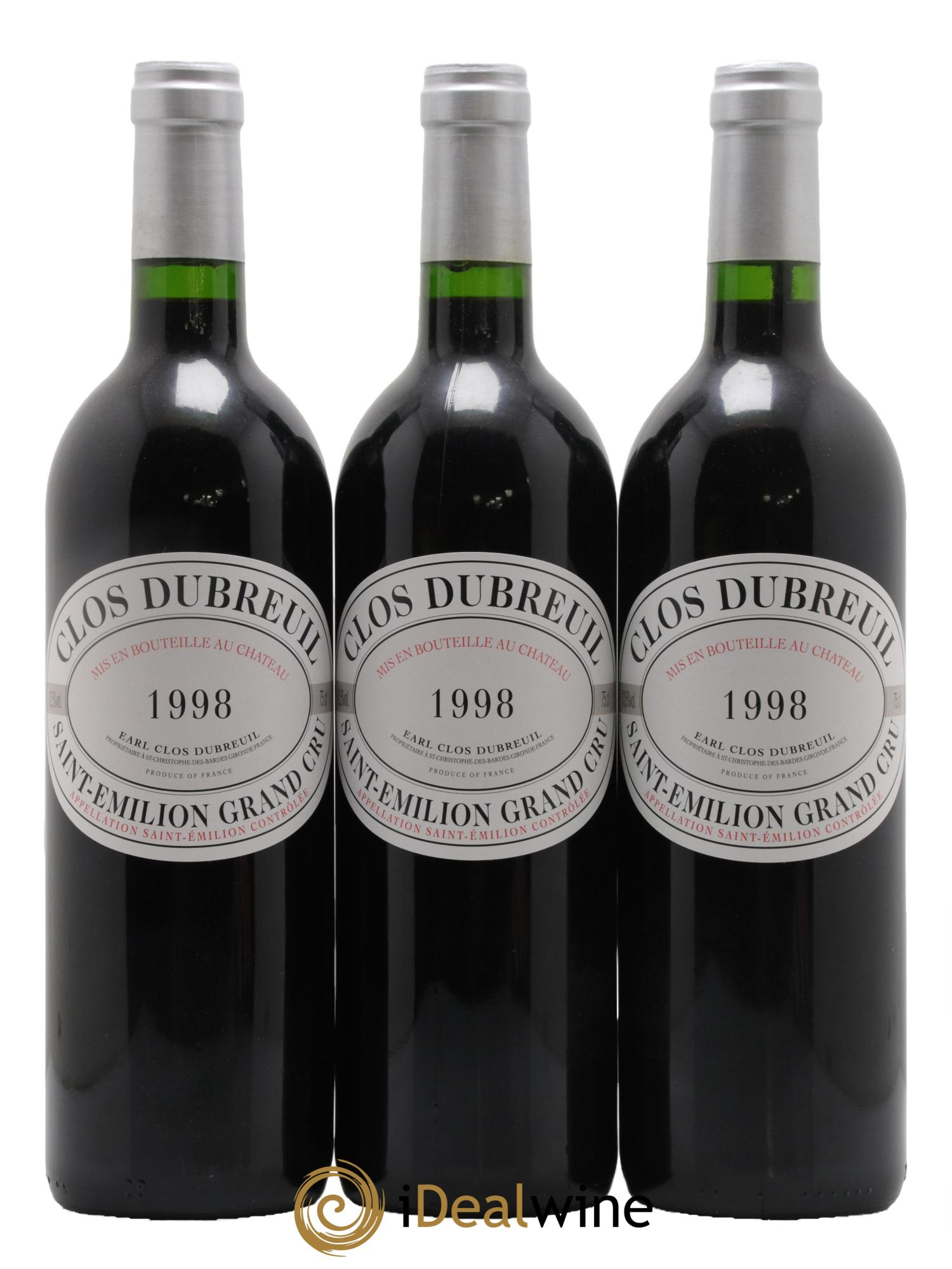 Clos Dubreuil Grand Cru Classé 1998 - Lot de 3 bouteilles - 0