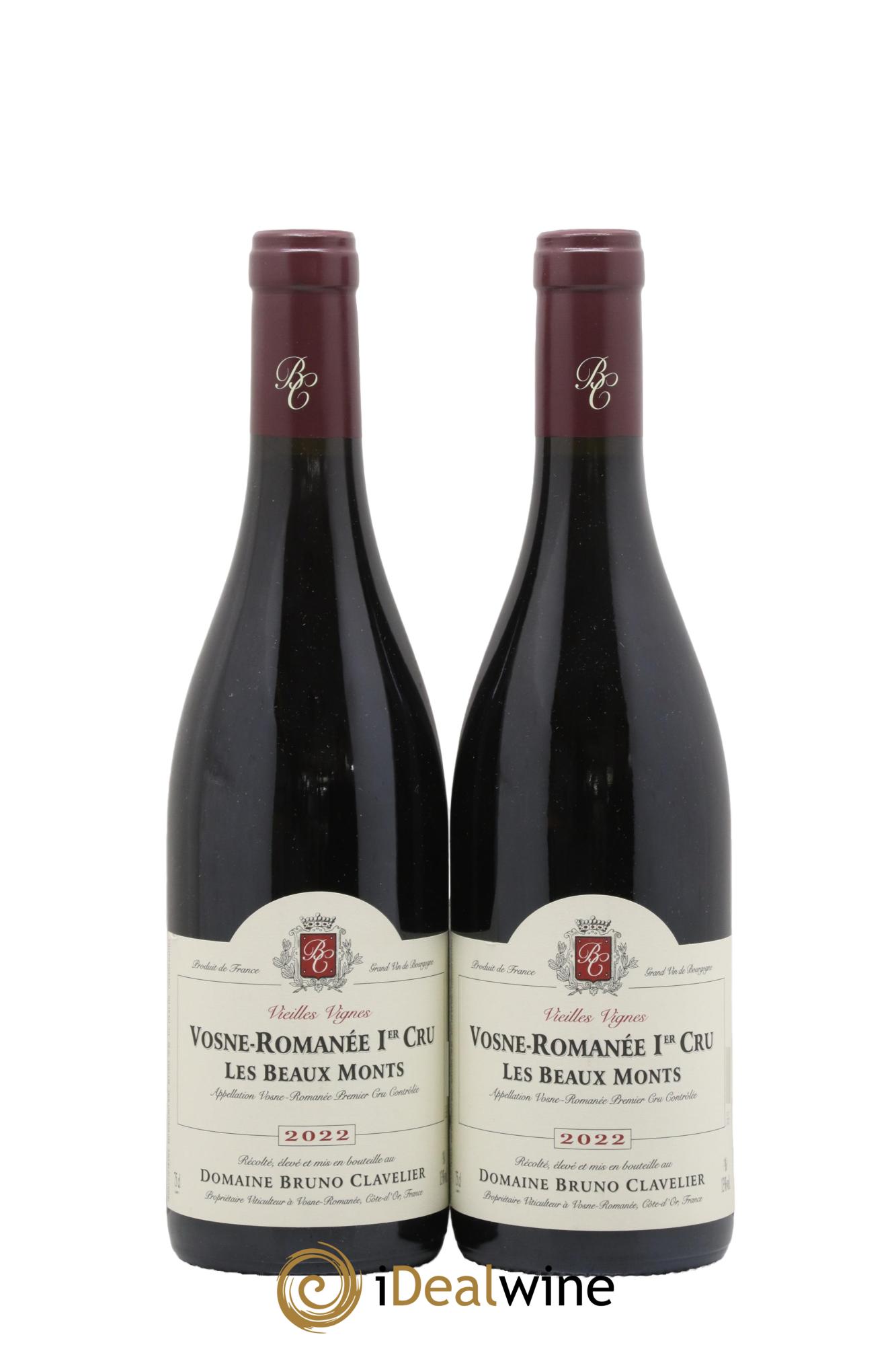 Vosne-Romanée 1er Cru Les Beaux Monts Vieilles vignes Bruno Clavelier 2022 - Lot of 2 bottles - 0