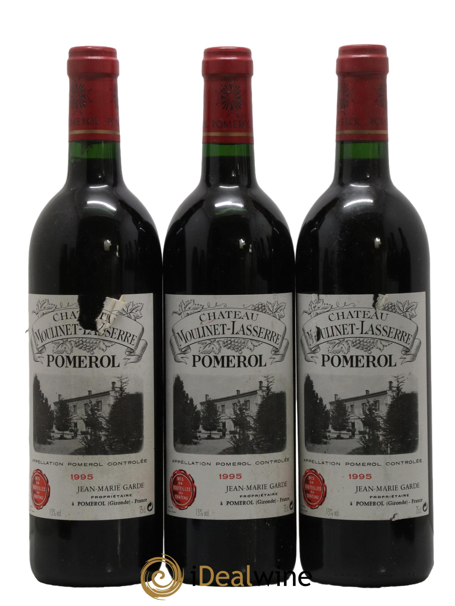 Château Moulinet Lasserre 1995 - Lot de 3 bouteilles - 0