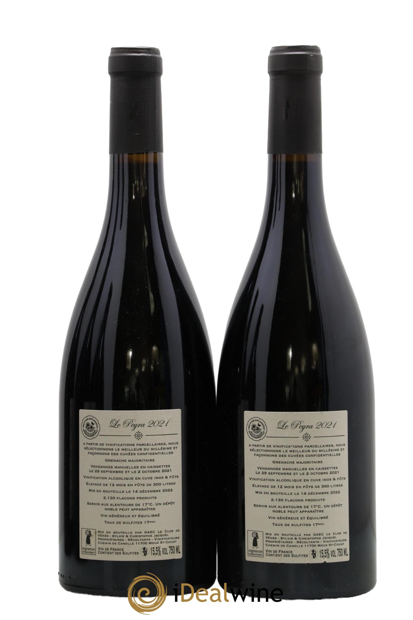 Vin de France Cuvée Le Peyra Domaine Clos de Vènes 2021 - Lot of 2 bottles - 1