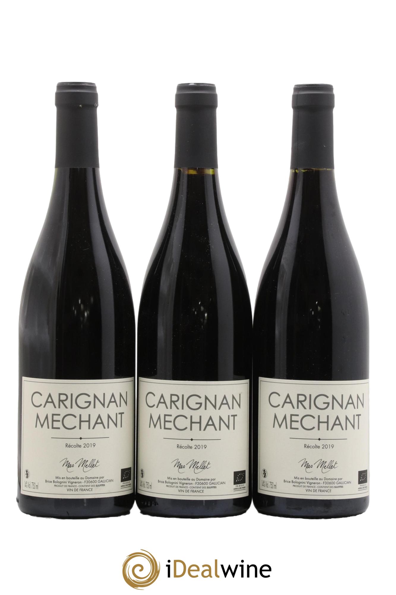 Vin de France Carignan Mechant Mas Mellet 2019 - Lot de 3 bouteilles - 0