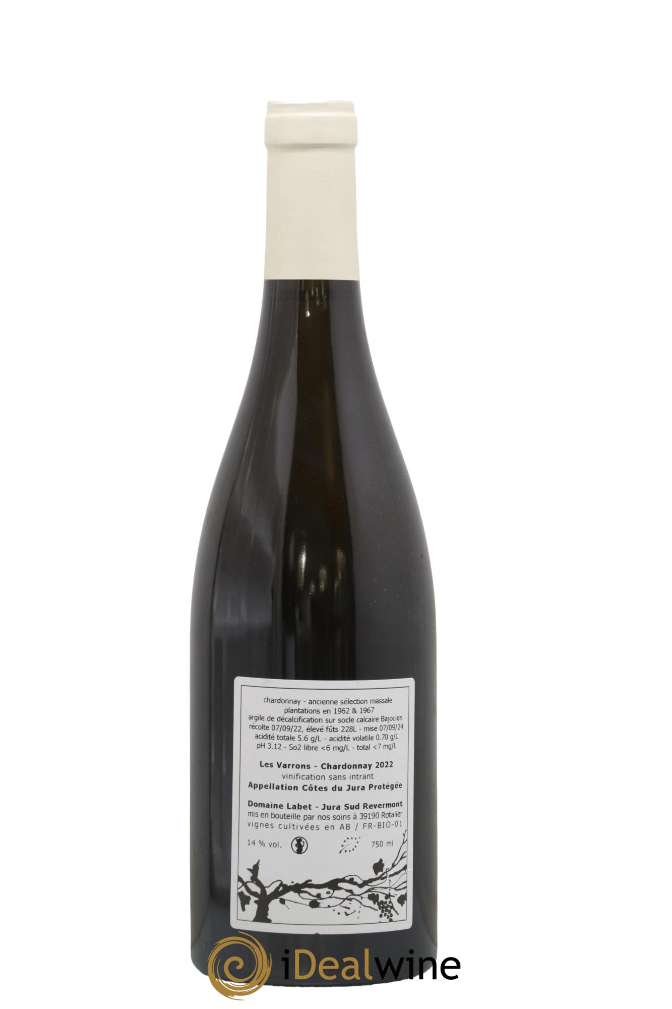 Côtes du Jura Chardonnay Les Varrons Romain - Julien  - Charline Labet 2022 - Posten von 1 Flasche - 1