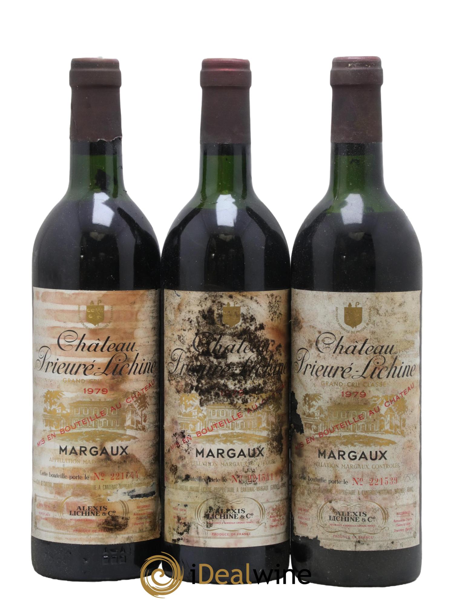 Château Prieuré Lichine 4ème Grand Cru Classé 1979 - Lotto di 3 bottiglie - 0