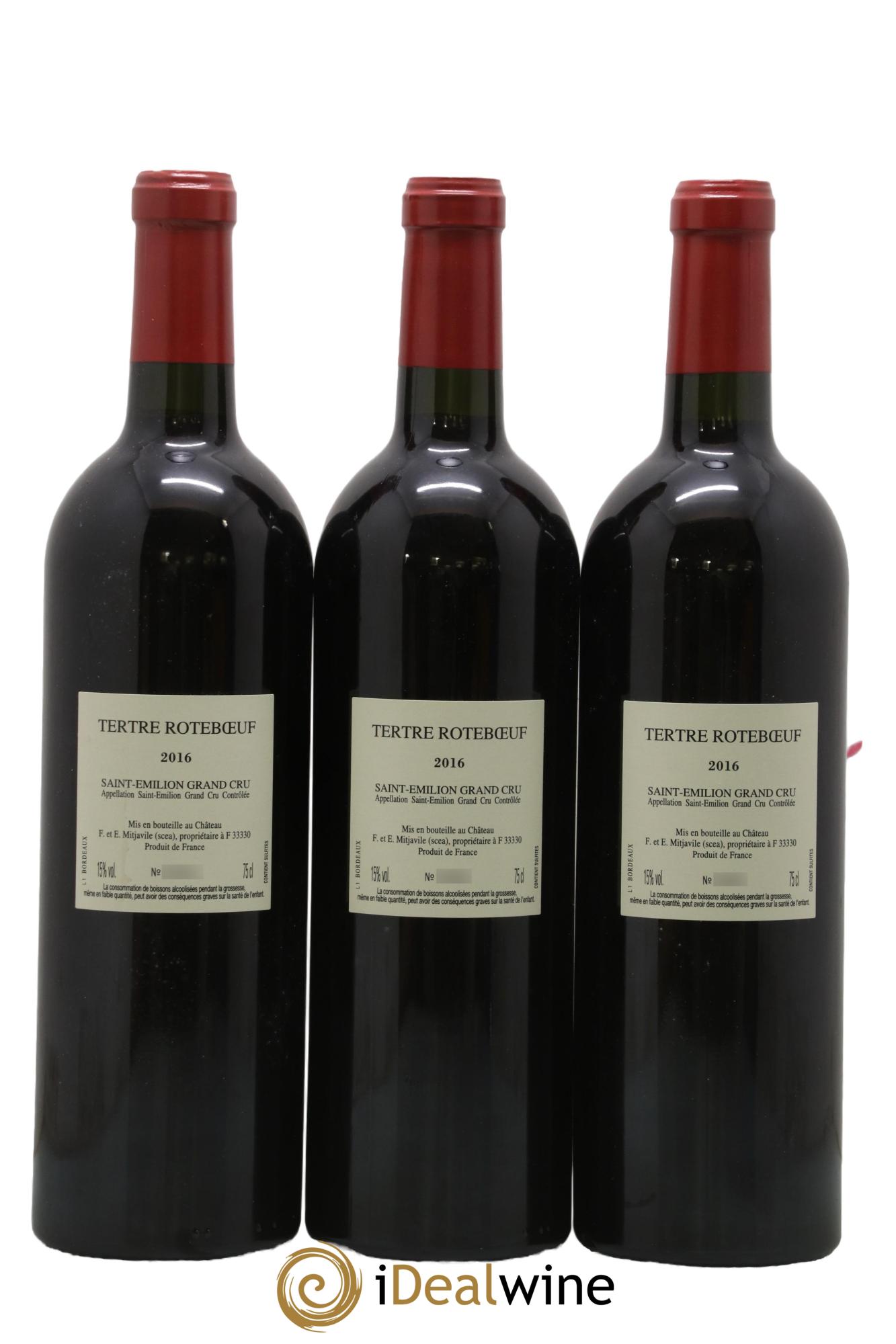 Château Tertre Roteboeuf 2016 - Lot of 3 bottles - 1