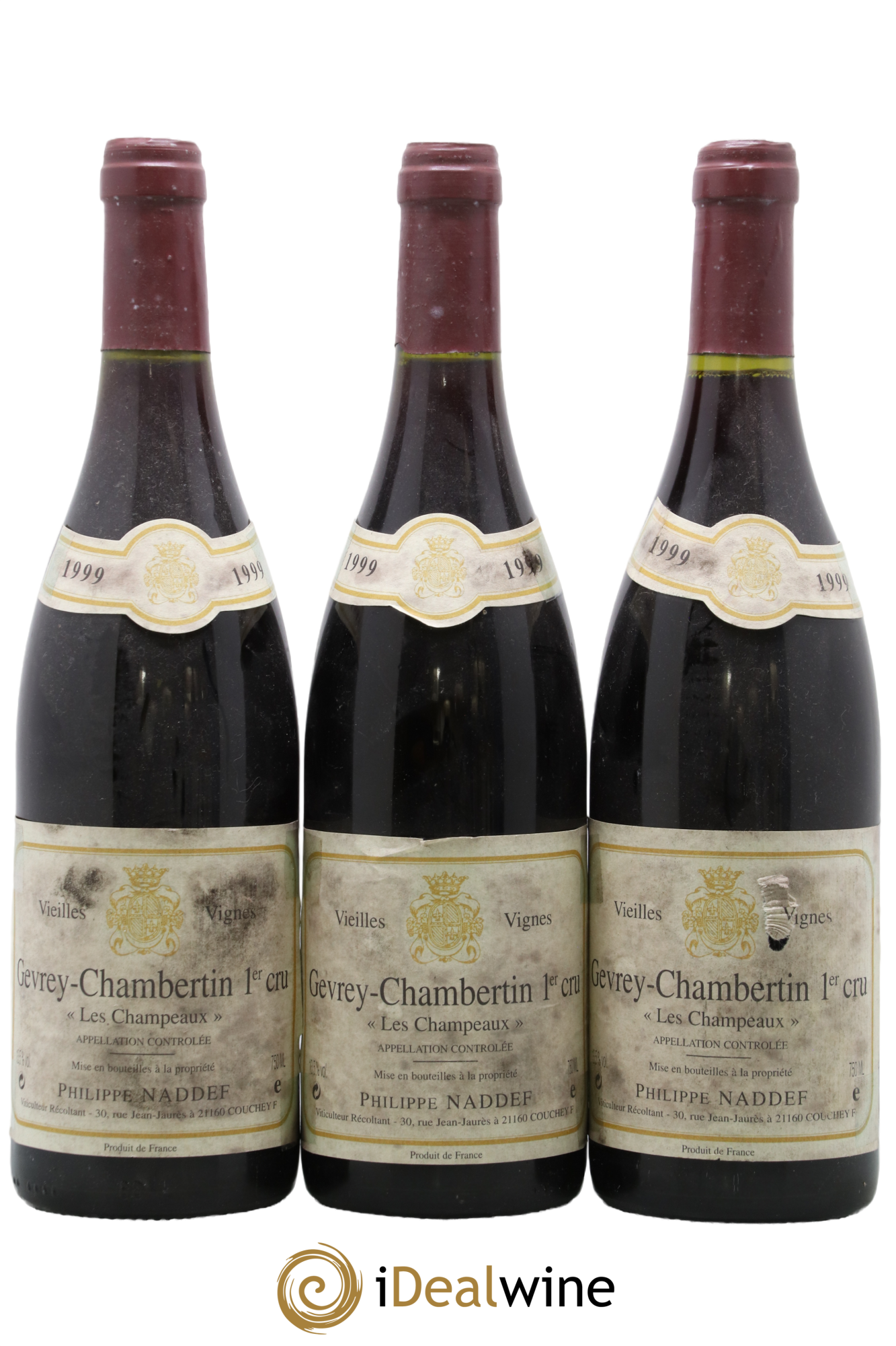 Gevrey-Chambertin 1er Cru Les Champeaux Philippe Naddef 1999 - Lot de 3 bouteilles - 0