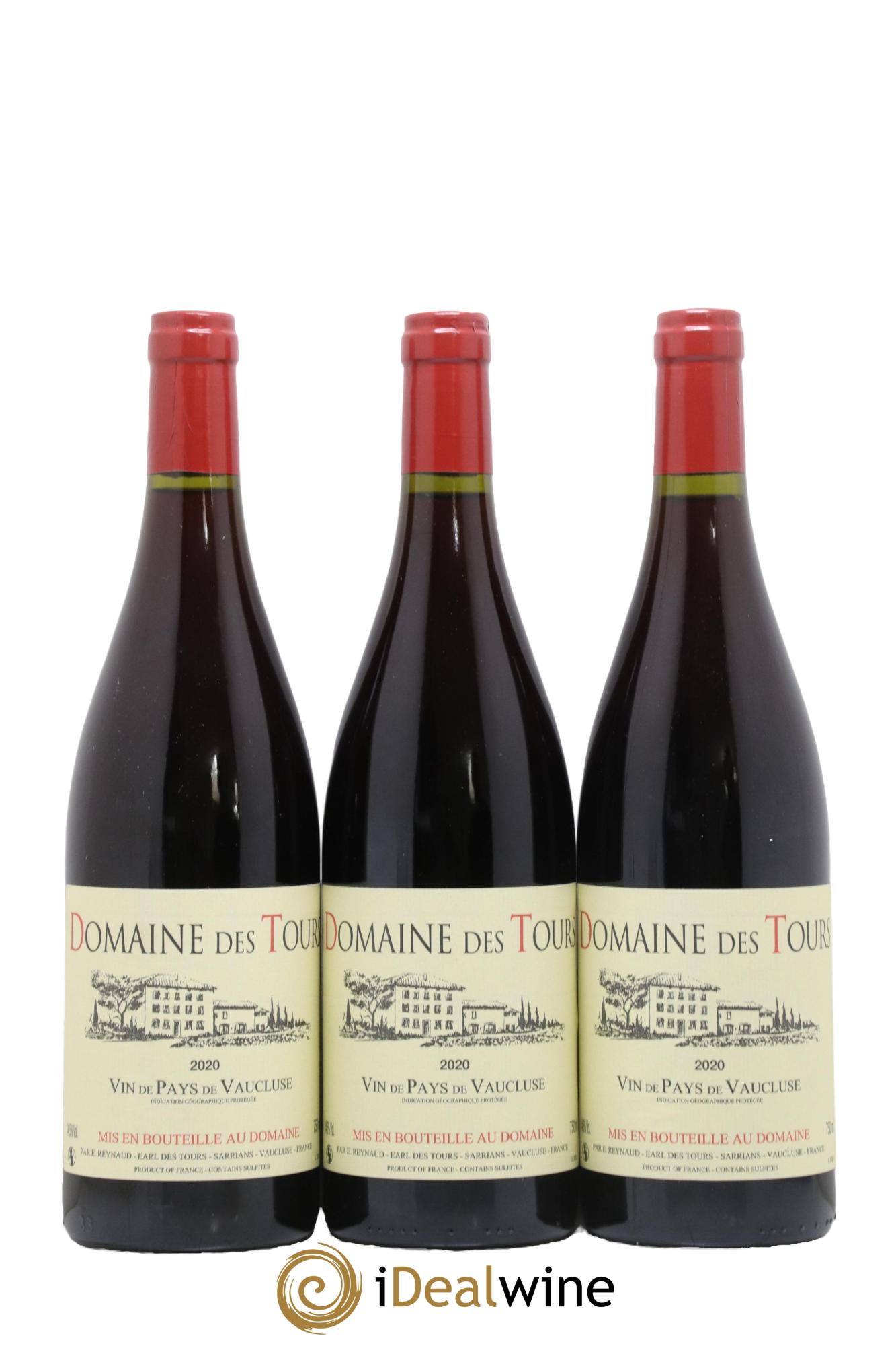 Vaucluse (Vin de Pays de Vaucluse) Domaine des Tours Emmanuel Reynaud 2020 - Lot de 3 bouteilles - 0
