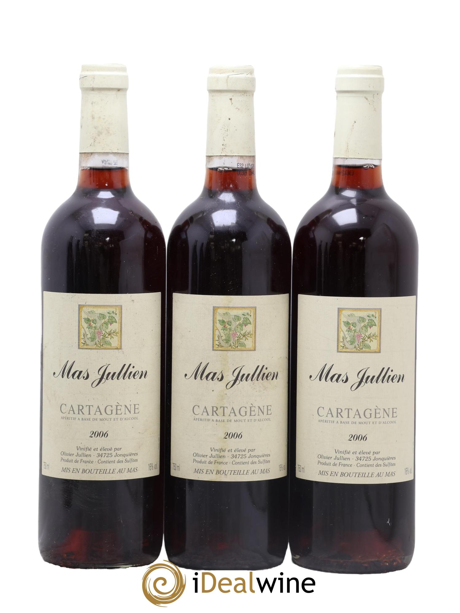 Vin de Liqueur Mas Jullien Cartagène Olivier Jullien 2006 - Lotto di 3 bottiglie - 0
