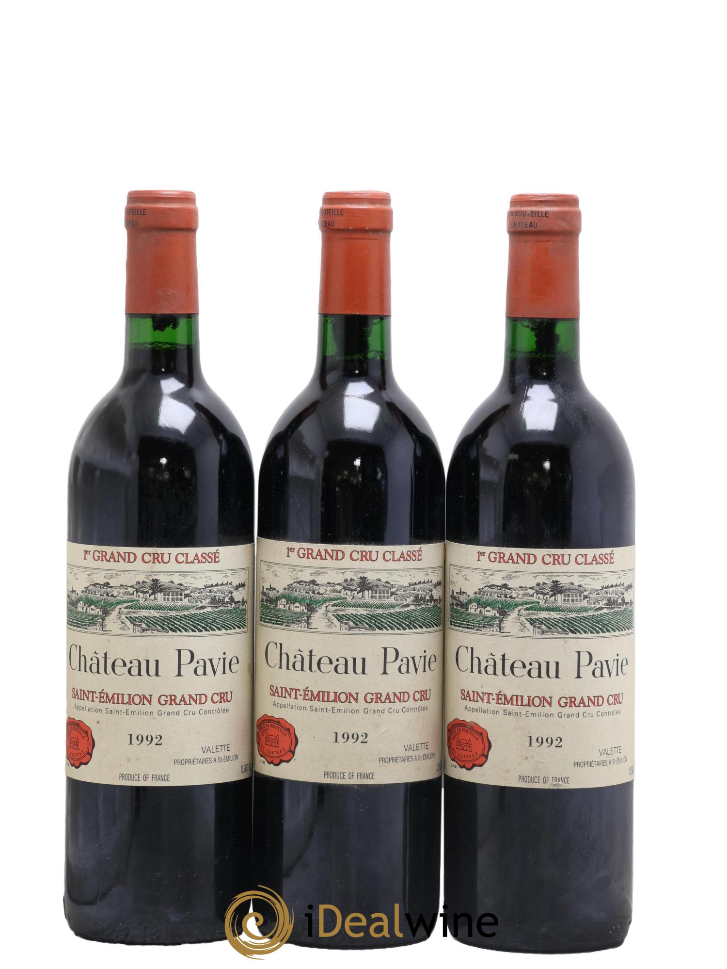 Château Pavie 1er Grand Cru Classé A 1992 - Lot de 3 bouteilles - 0