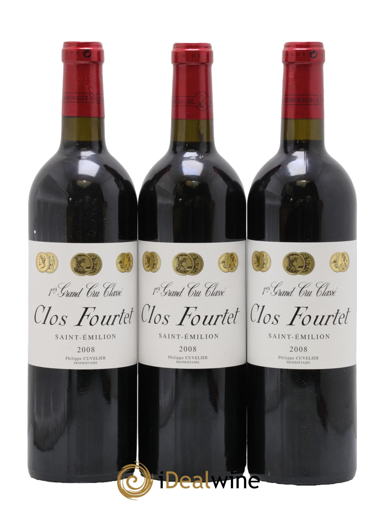 Clos Fourtet 1er Grand Cru Classé B 2008 - Posten von 3 Flaschen - 0