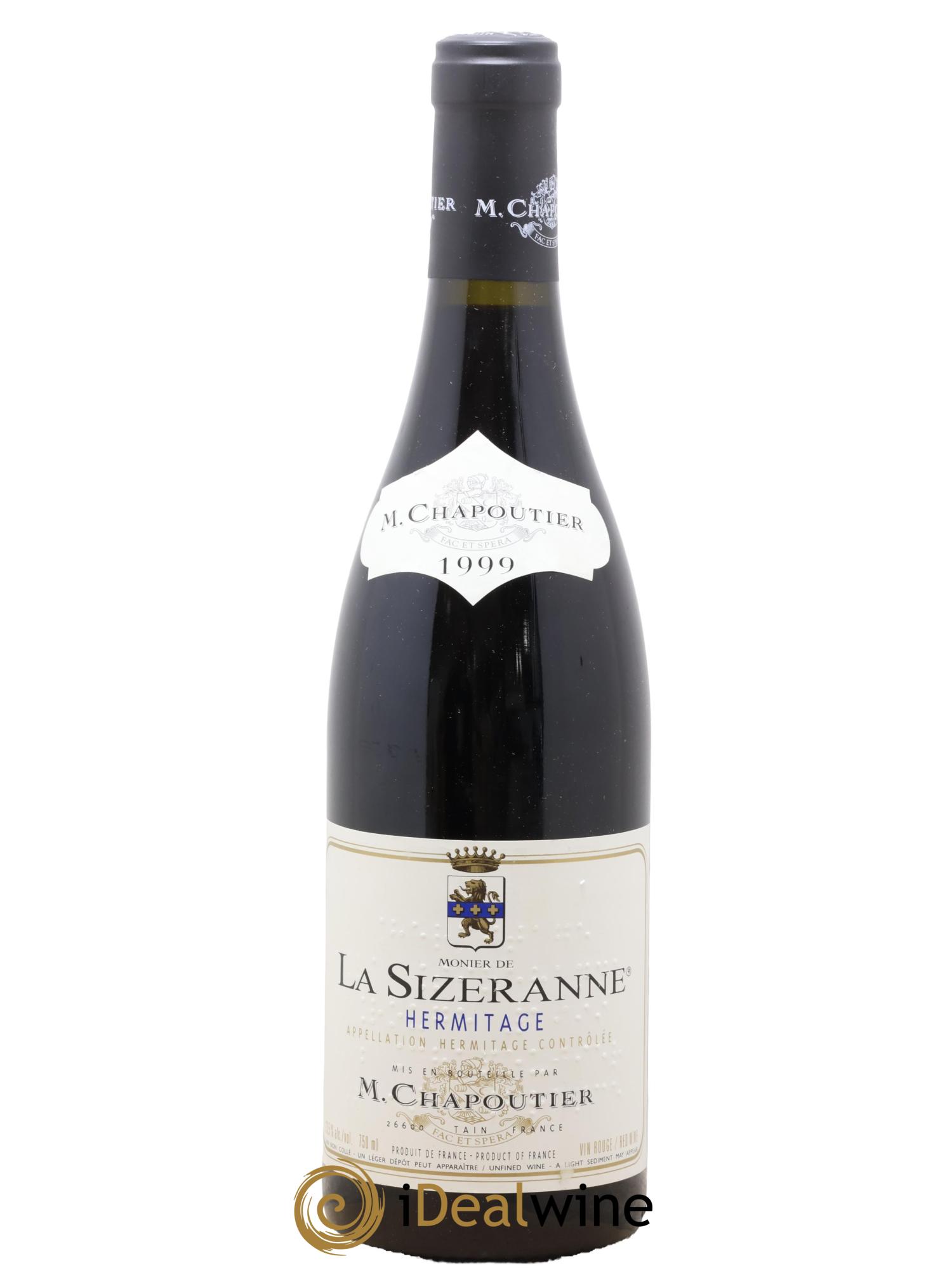 Hermitage Monier de La Sizeranne Chapoutier 1999 - Lot de 1 bouteille - 0