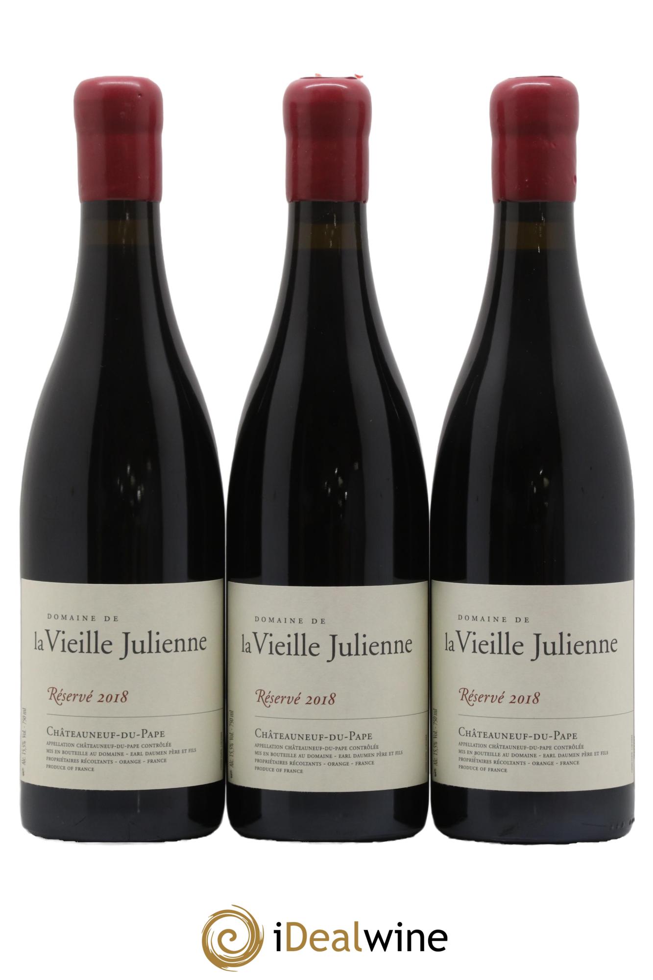 Châteauneuf-du-Pape Vieille Julienne (Domaine de la) Réservé Jean-Paul Daumen 2018 - Lot of 6 bottles - 1