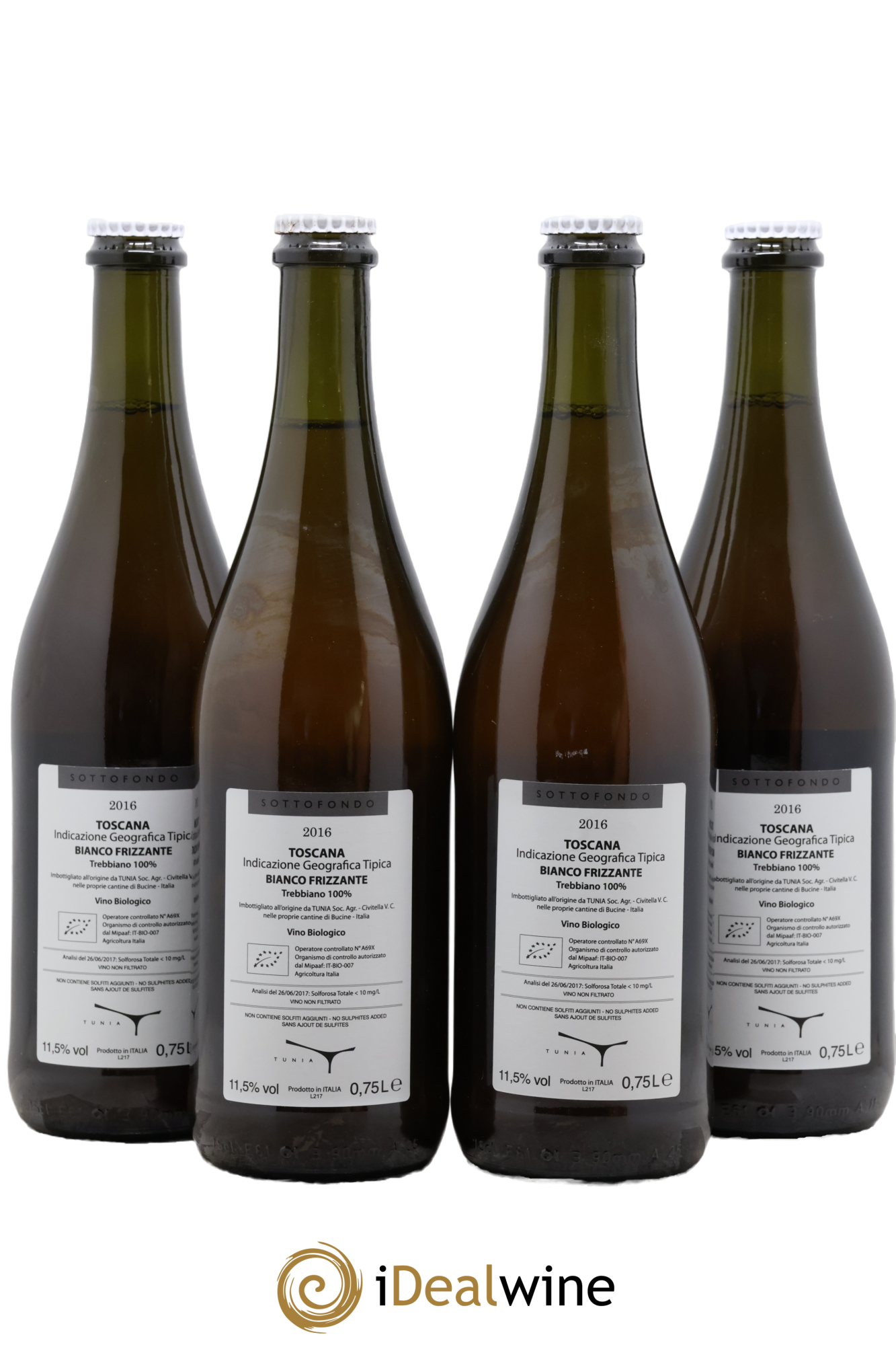 Italie Toscana IGT Sottofondo Tunia 2016 - Lot of 4 bottles - 1