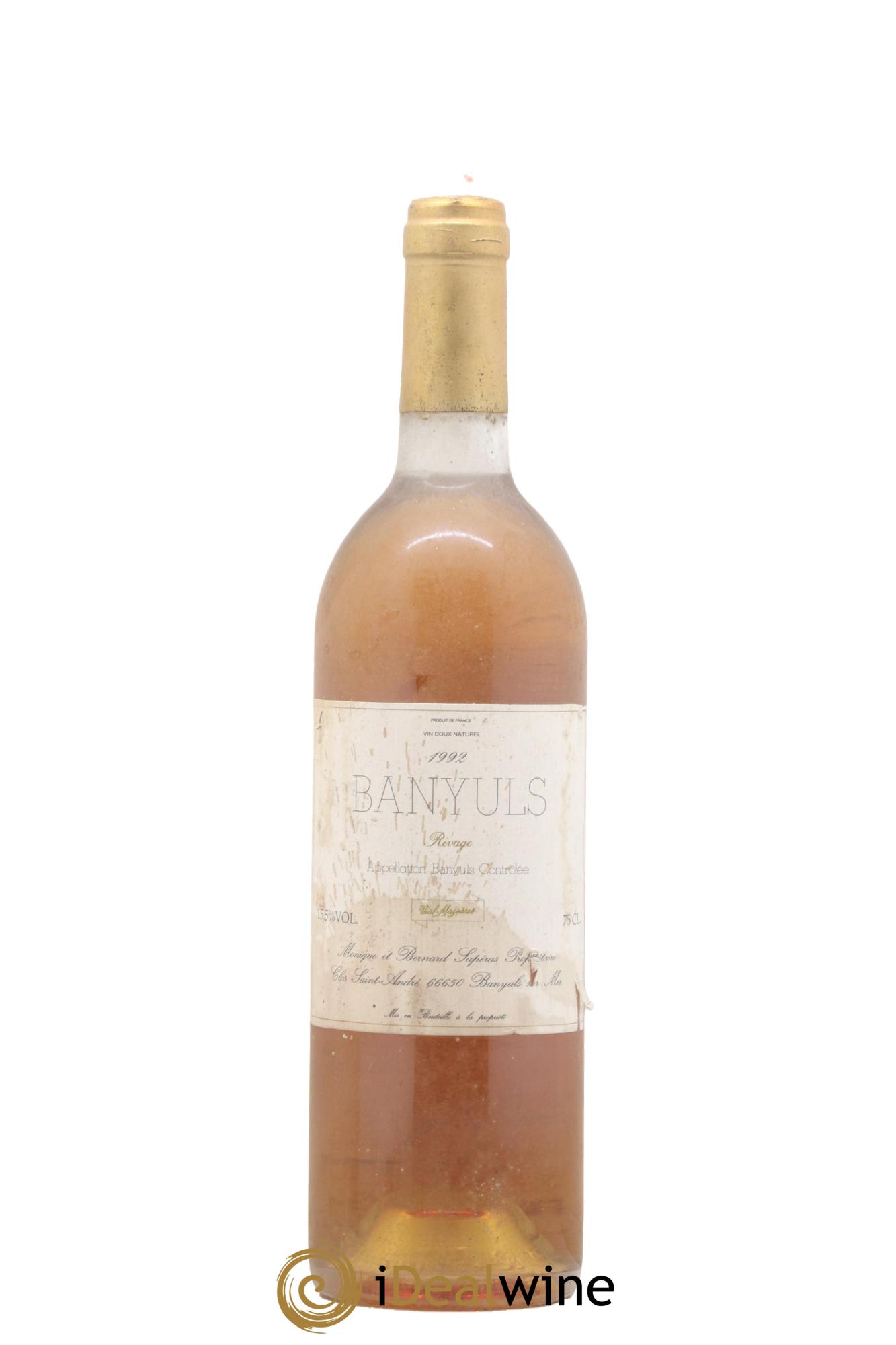 Banyuls Monique et Bernard Sapéras 1992 - Lot de 1 bouteille - 0