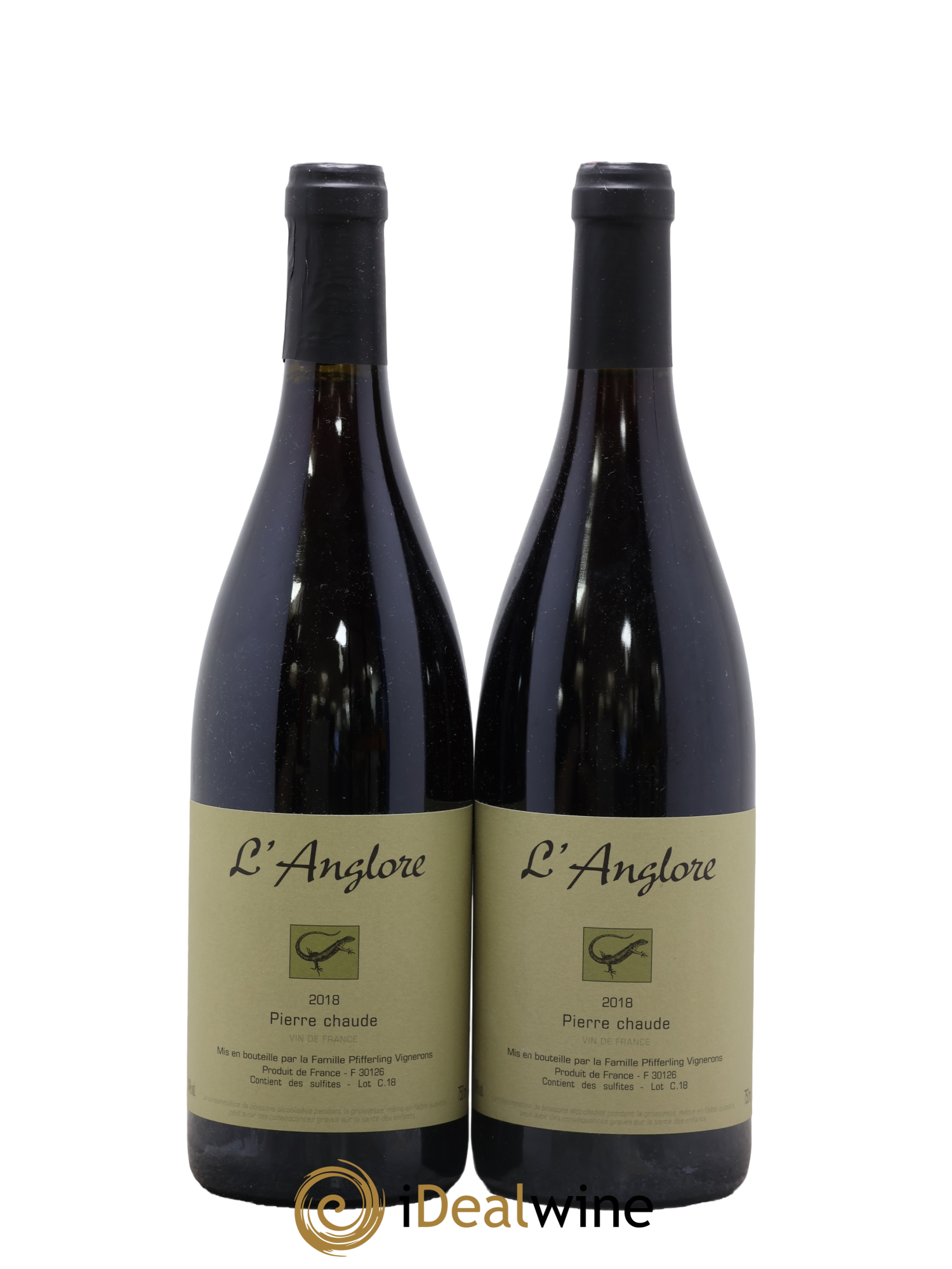 Vin de France Pierre chaude L'Anglore 2018 - Lotto di 2 bottiglie - 0