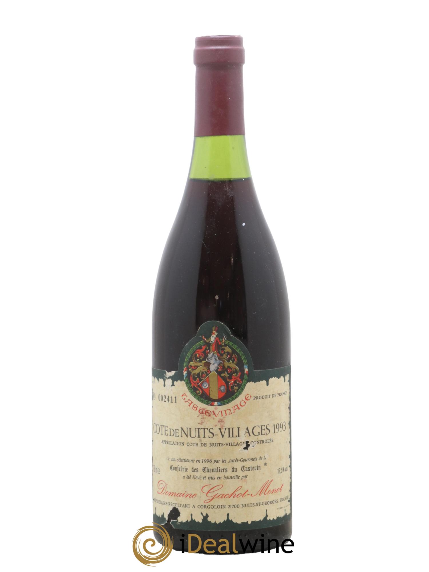Côte de Nuits-Villages Domaine Gachot Monot Tastevinage 1993 - Lot de 1 bouteille - 0