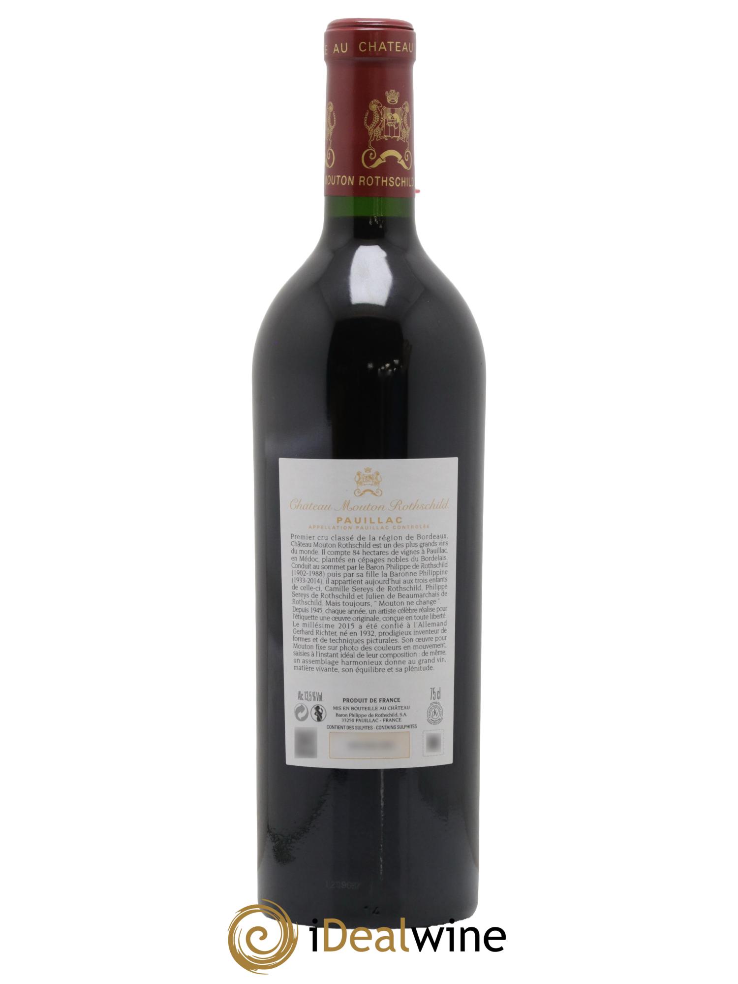 Château Mouton Rothschild 1er Grand Cru Classé 2015 - Lotto di 1 bottiglia - 1
