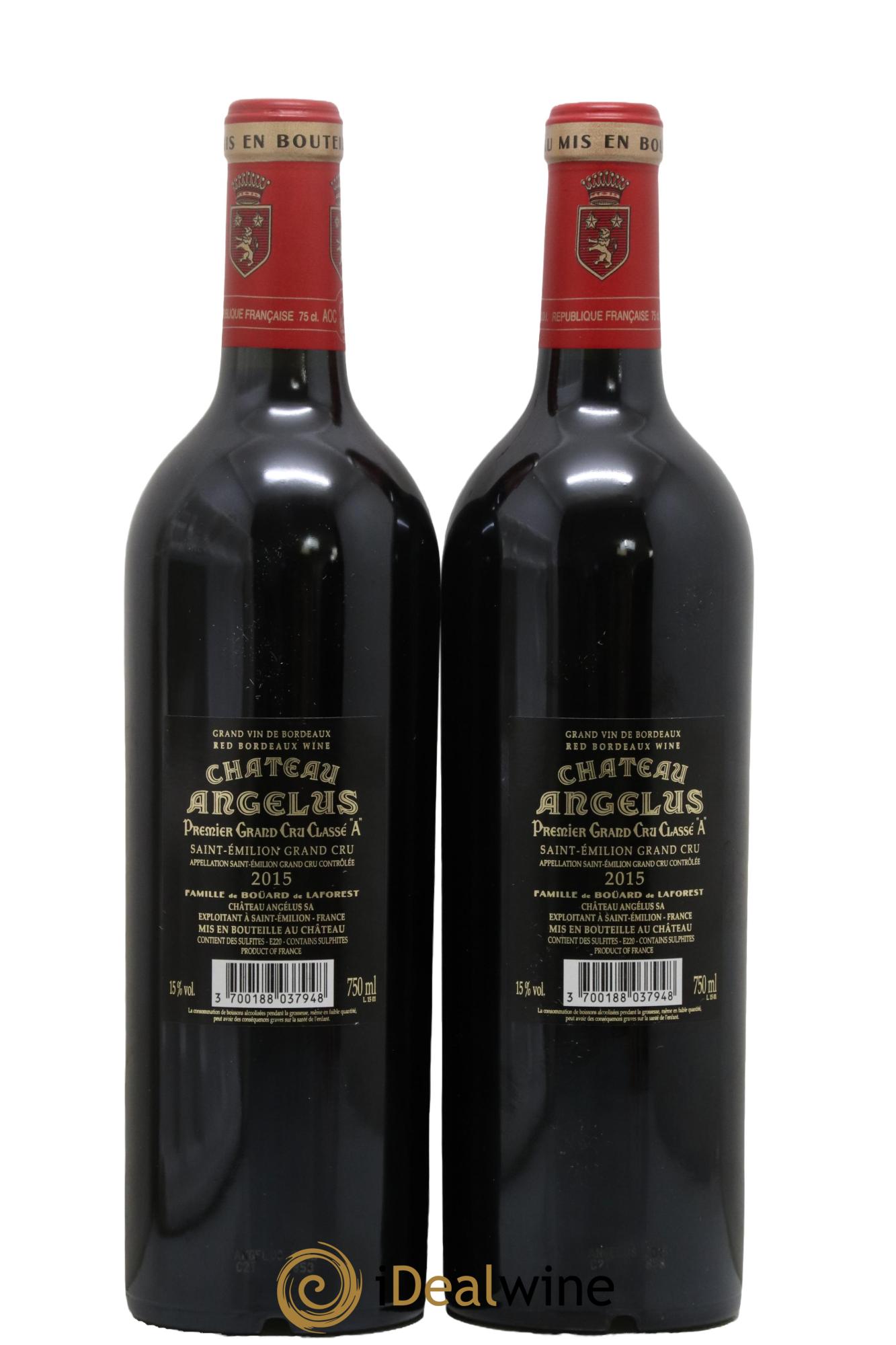 Château Angélus 1er Grand Cru Classé A 2015 - Posten von 2 Flaschen - 1