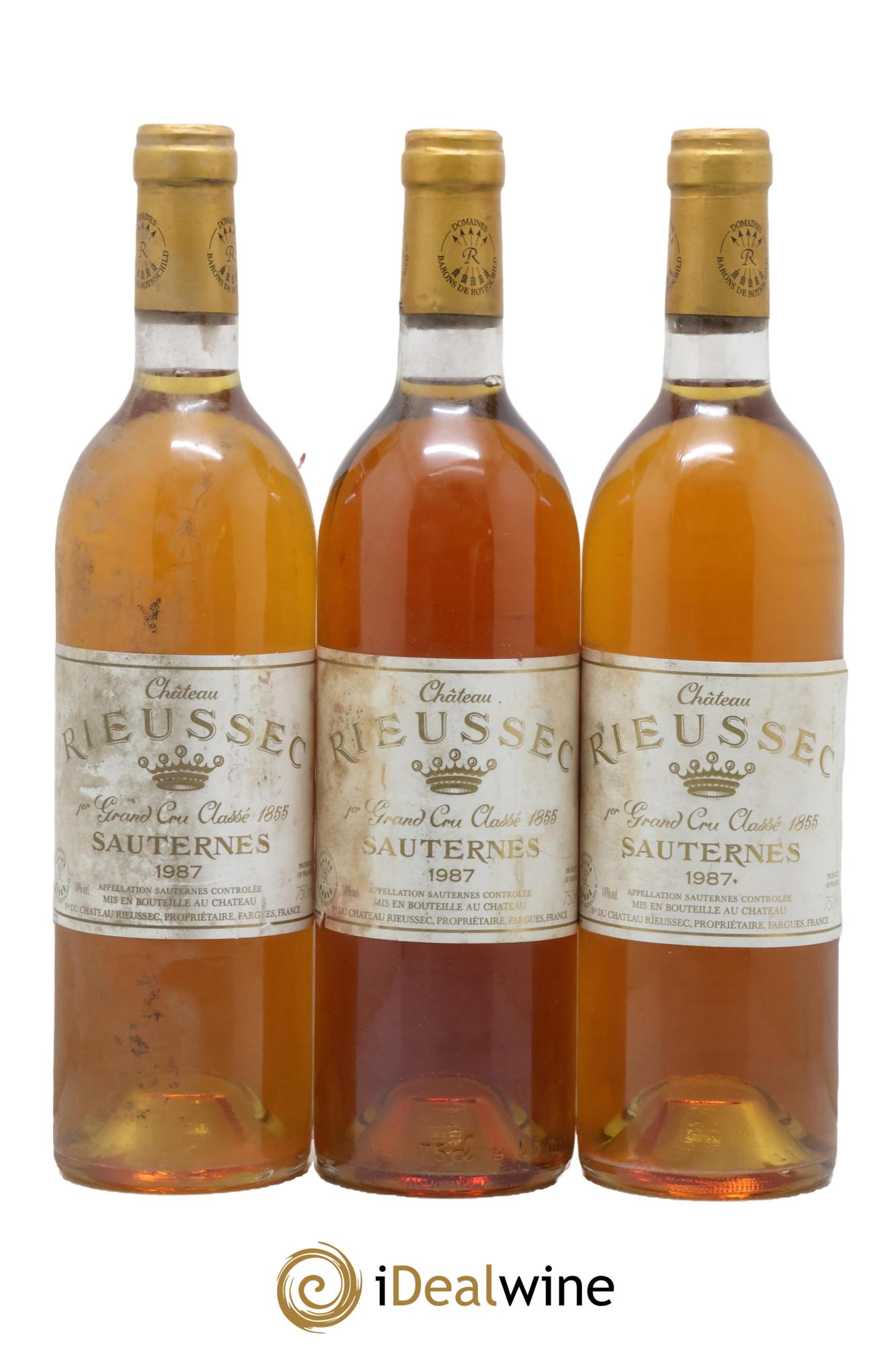 Château Rieussec 1er Grand Cru Classé 1987 - Lot de 3 bouteilles - 0