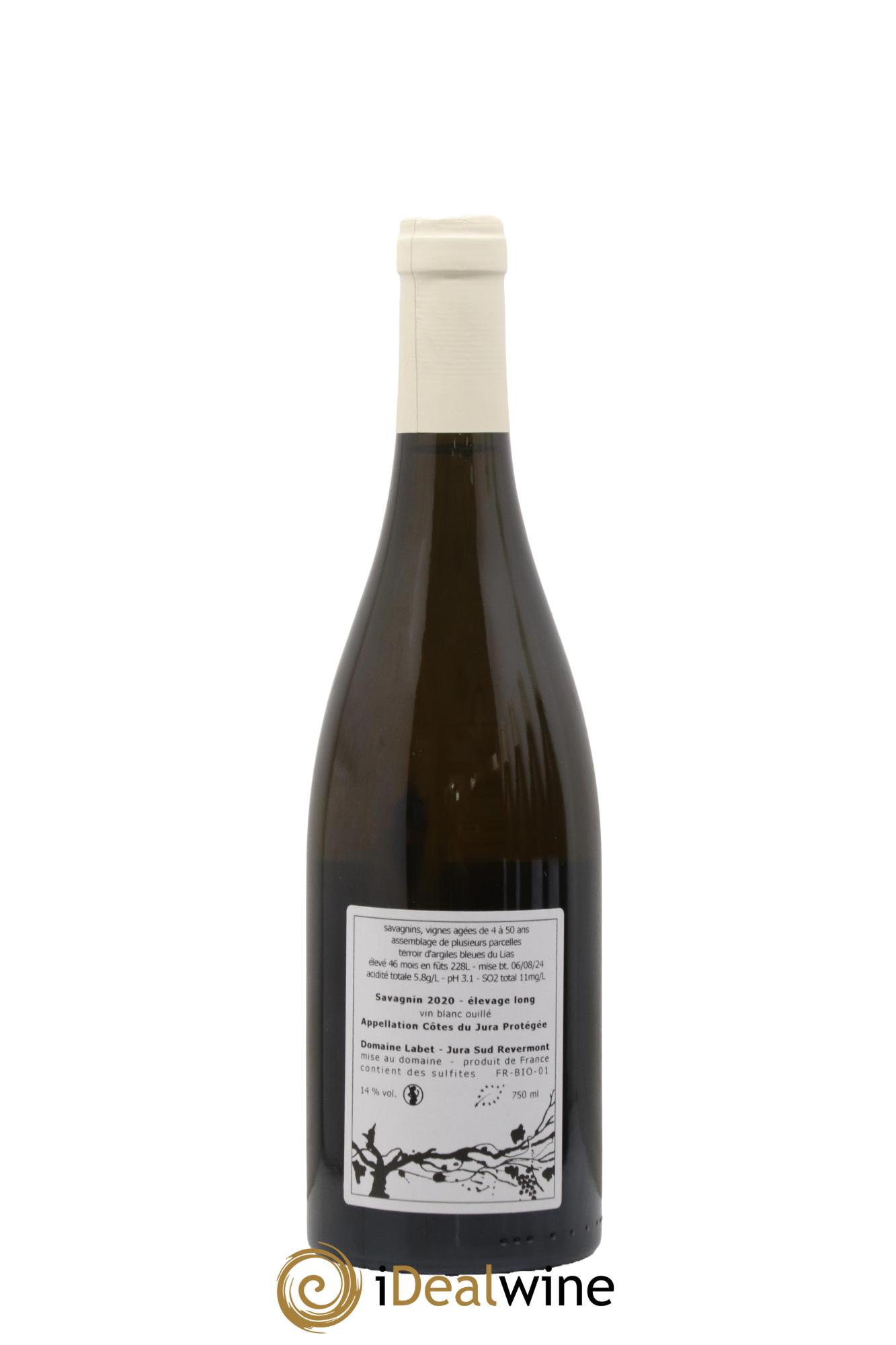 Côtes du Jura Savagnin en Chalasse Elevage Long Romain - Julien - Charline Labet 2020 - Lot de 1 bouteille - 1