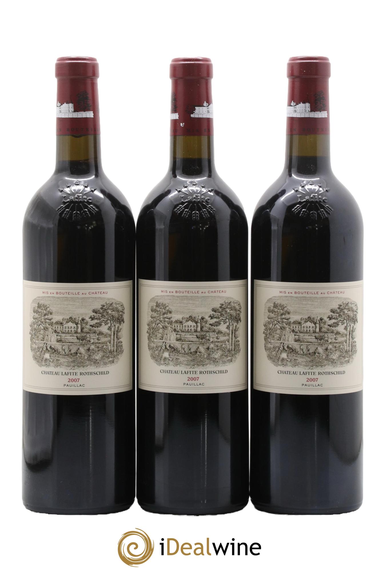 Château Lafite Rothschild 1er Grand Cru Classé 2007 - Lot de 3 bouteilles - 0