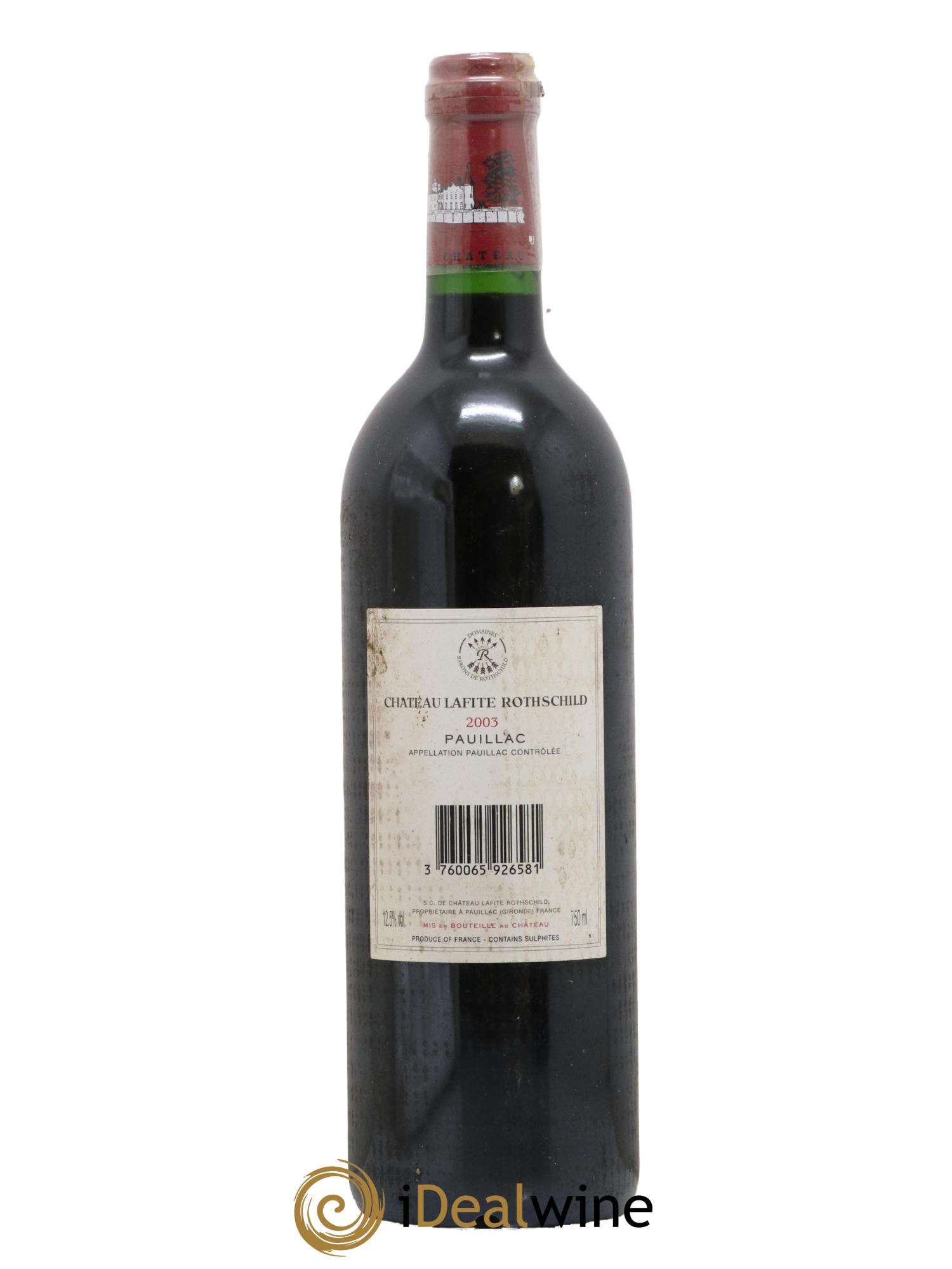 Château Lafite Rothschild 1er Grand Cru Classé 2003 - Lot de 1 bouteille - 1