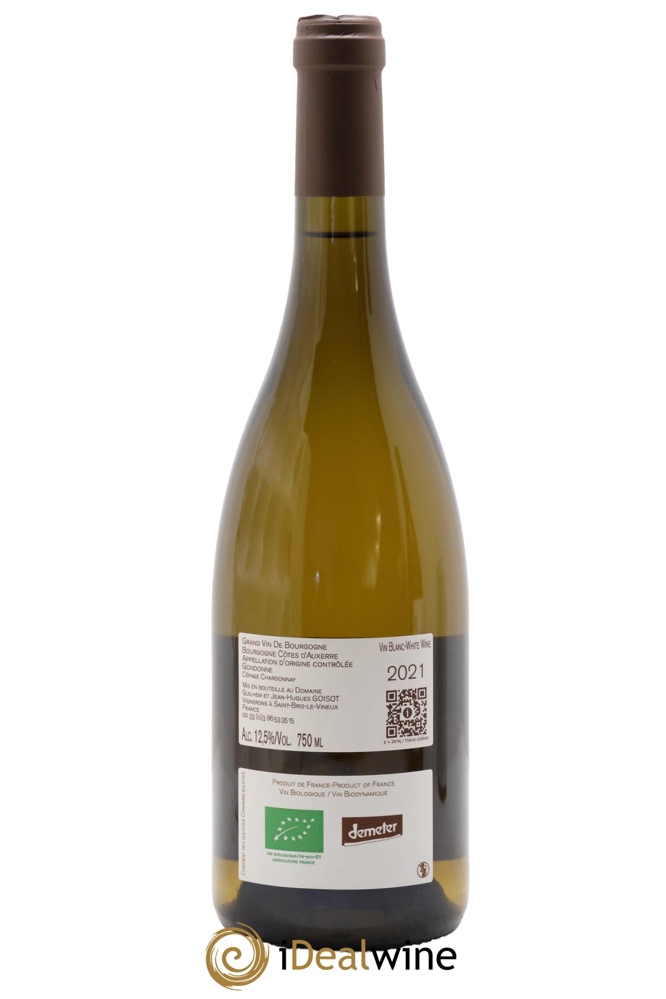 Bourgogne Côtes d'Auxerre Gondonne Goisot 2021 - Lot of 1 bottle - 1