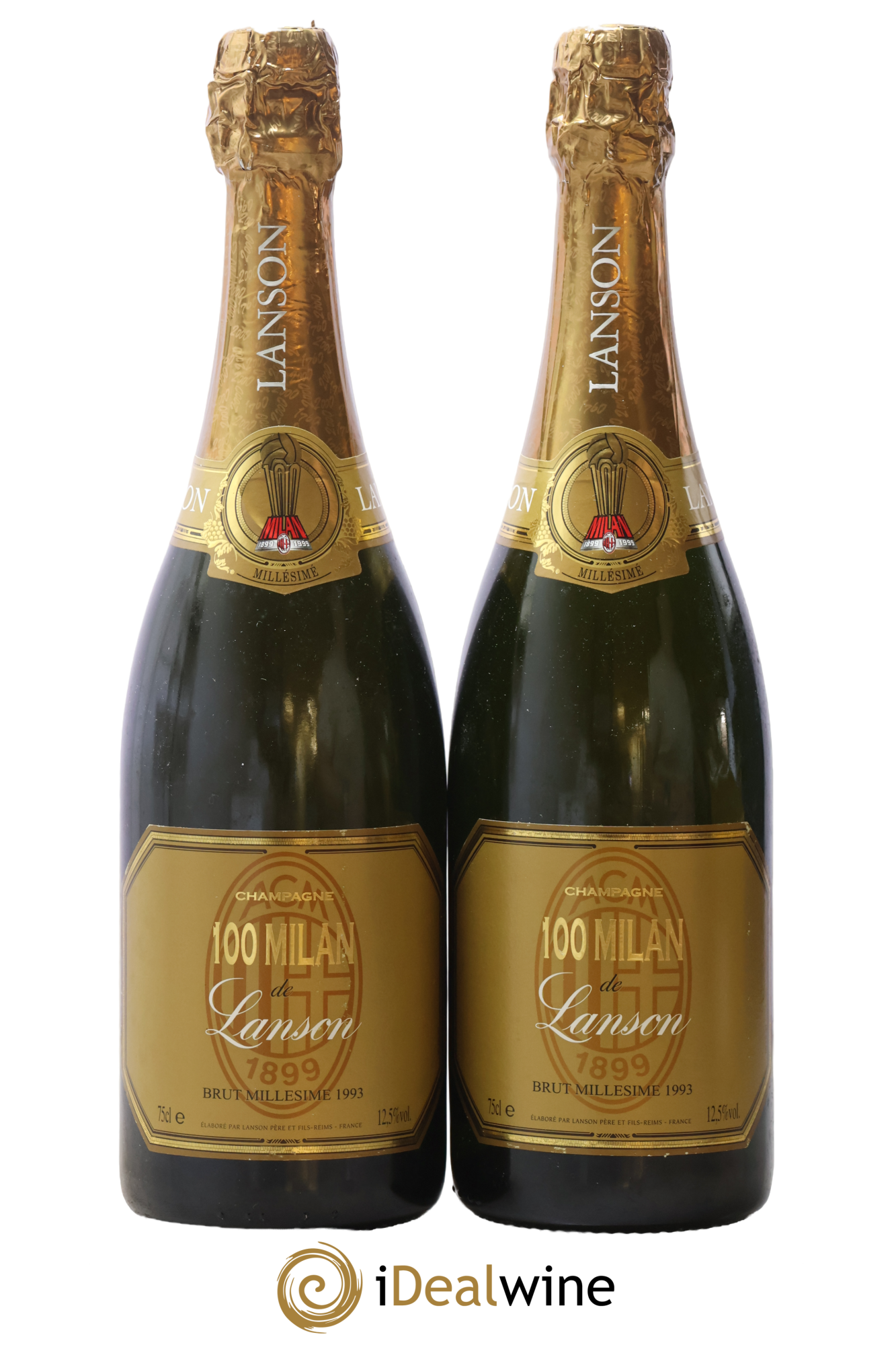 Champagne 100 Milan de Lanson 1993 - Lot of 2 bottles - 1