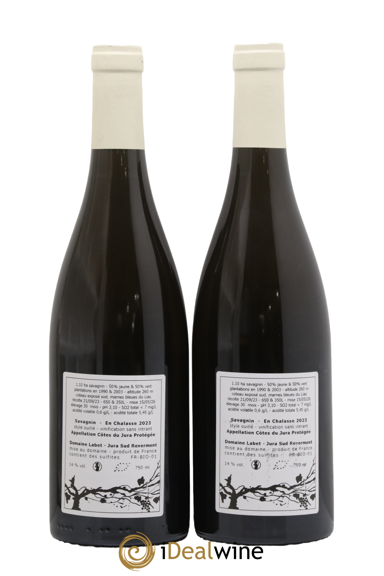 Côtes du Jura Savagnin en Chalasse Romain - Julien - Charline Labet 2023 - Lot de 2 bouteilles - 1
