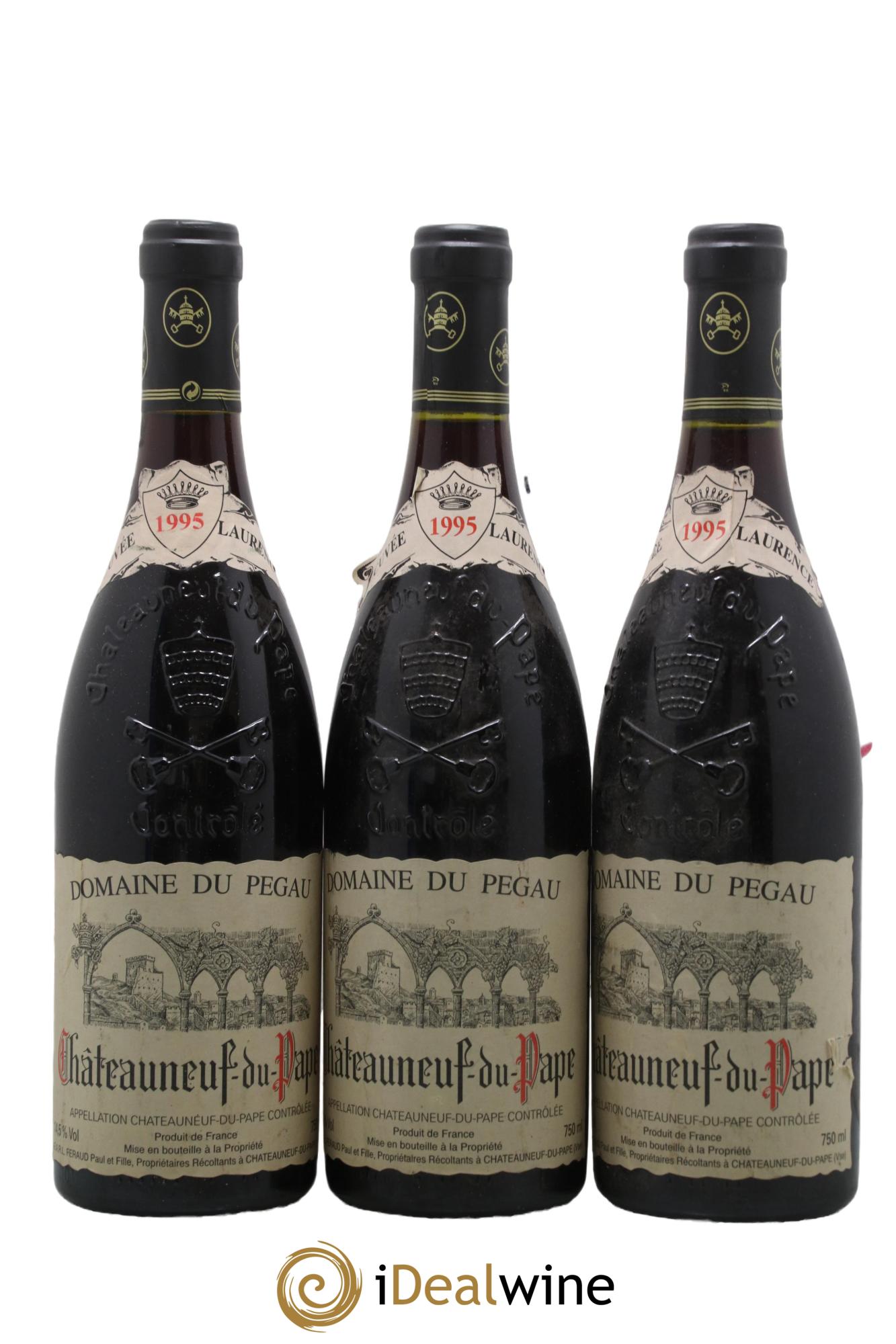 Châteauneuf-du-Pape Domaine du Pégau Cuvée Laurence Paul et Laurence Féraud 1995 - Lot of 3 bottles - 0