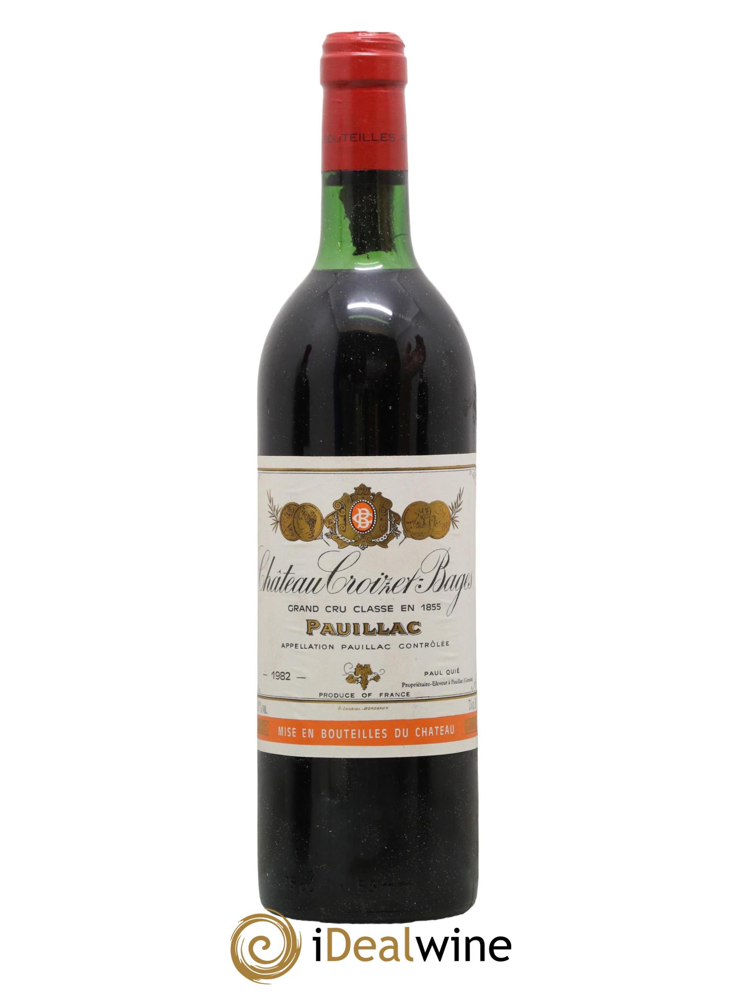 Château Croizet Bages 5ème Grand Cru Classé 1982 - Lot de 1 bouteille - 0