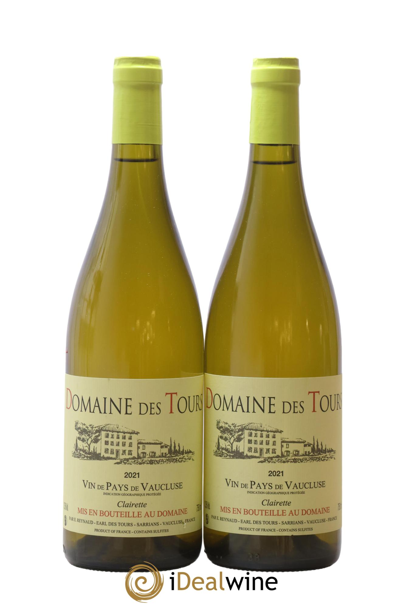 IGP Vaucluse (Vin de Pays de Vaucluse) Domaine des Tours Clairette Emmanuel Reynaud 2021 - Lot of 2 bottles - 0
