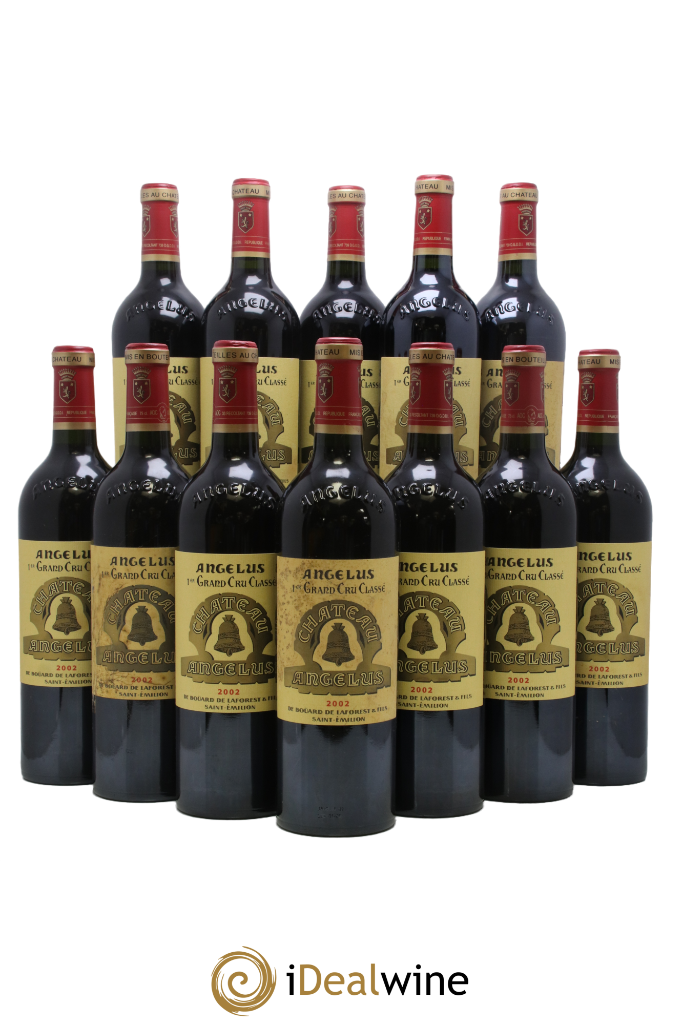 Château Angélus 1er Grand Cru Classé A 2002 - Lot de 12 bouteilles - 0