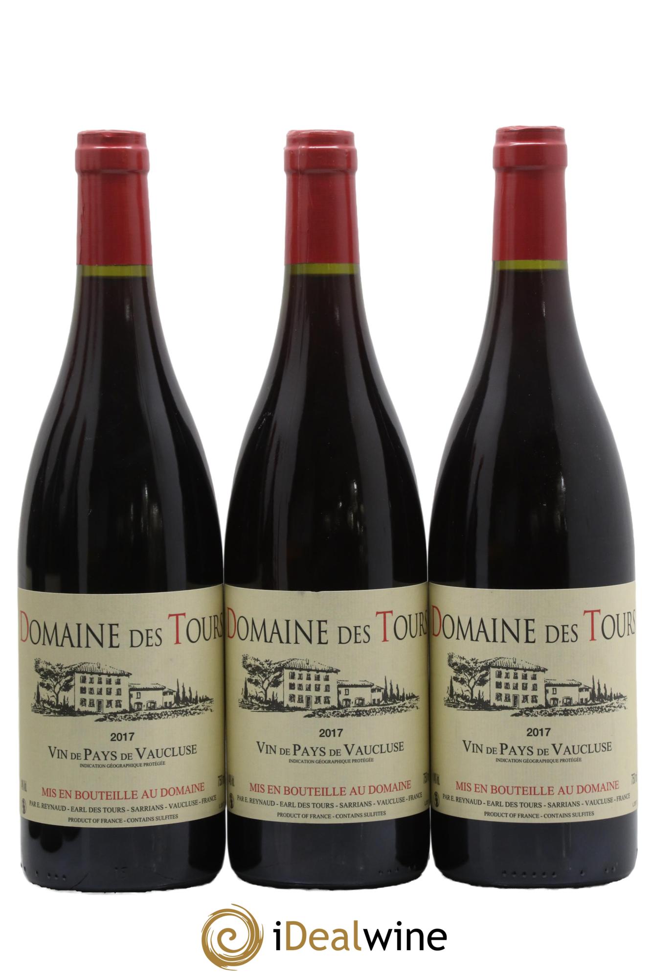 Vaucluse (Vin de Pays de Vaucluse) Domaine des Tours Emmanuel Reynaud 2017 - Lot de 3 bouteilles - 0