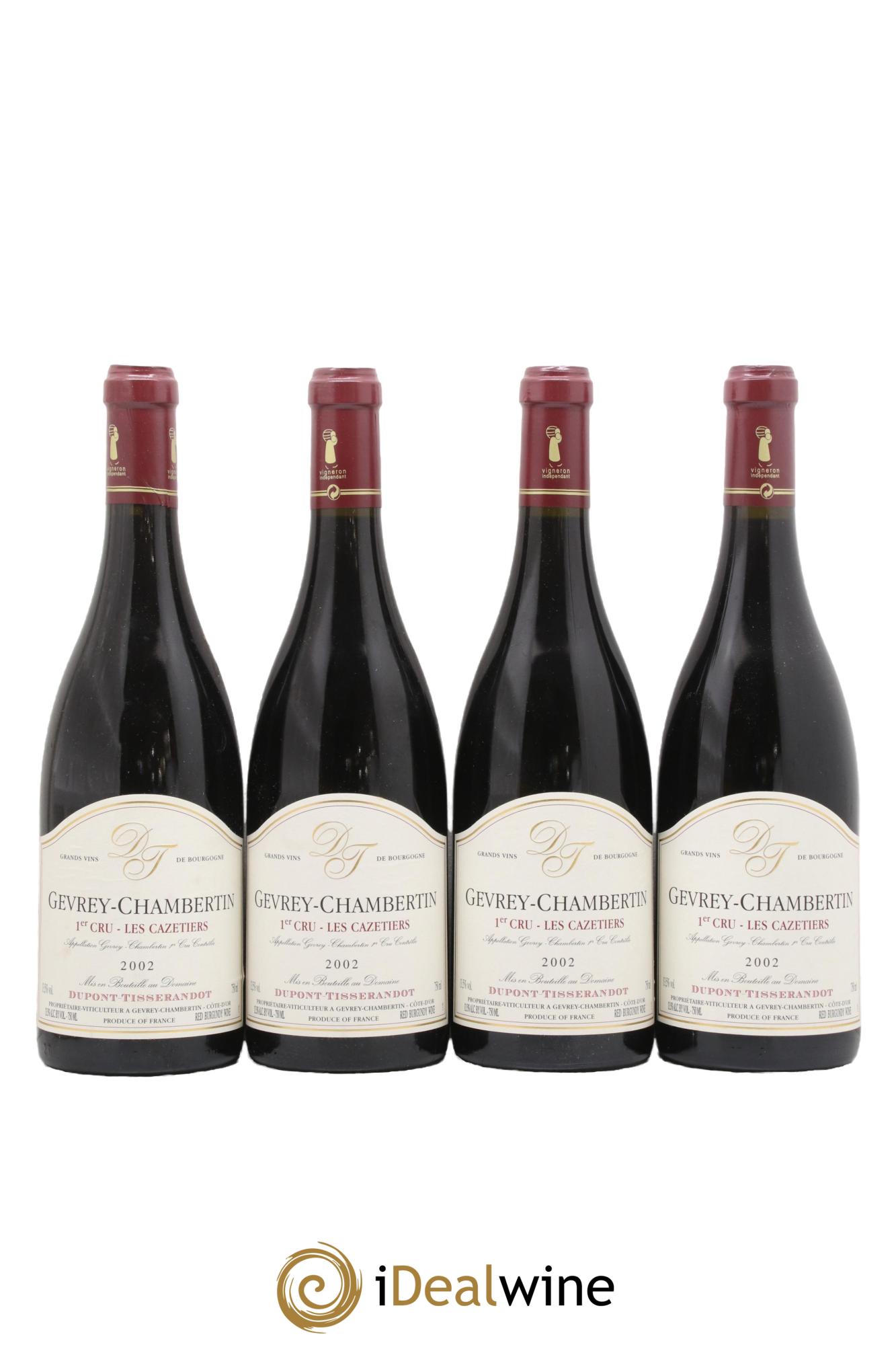 Gevrey-Chambertin 1er Cru Cazetiers Dupont-Tisserandot (Domaine) 2002 - Posten von 4 Flaschen - 0