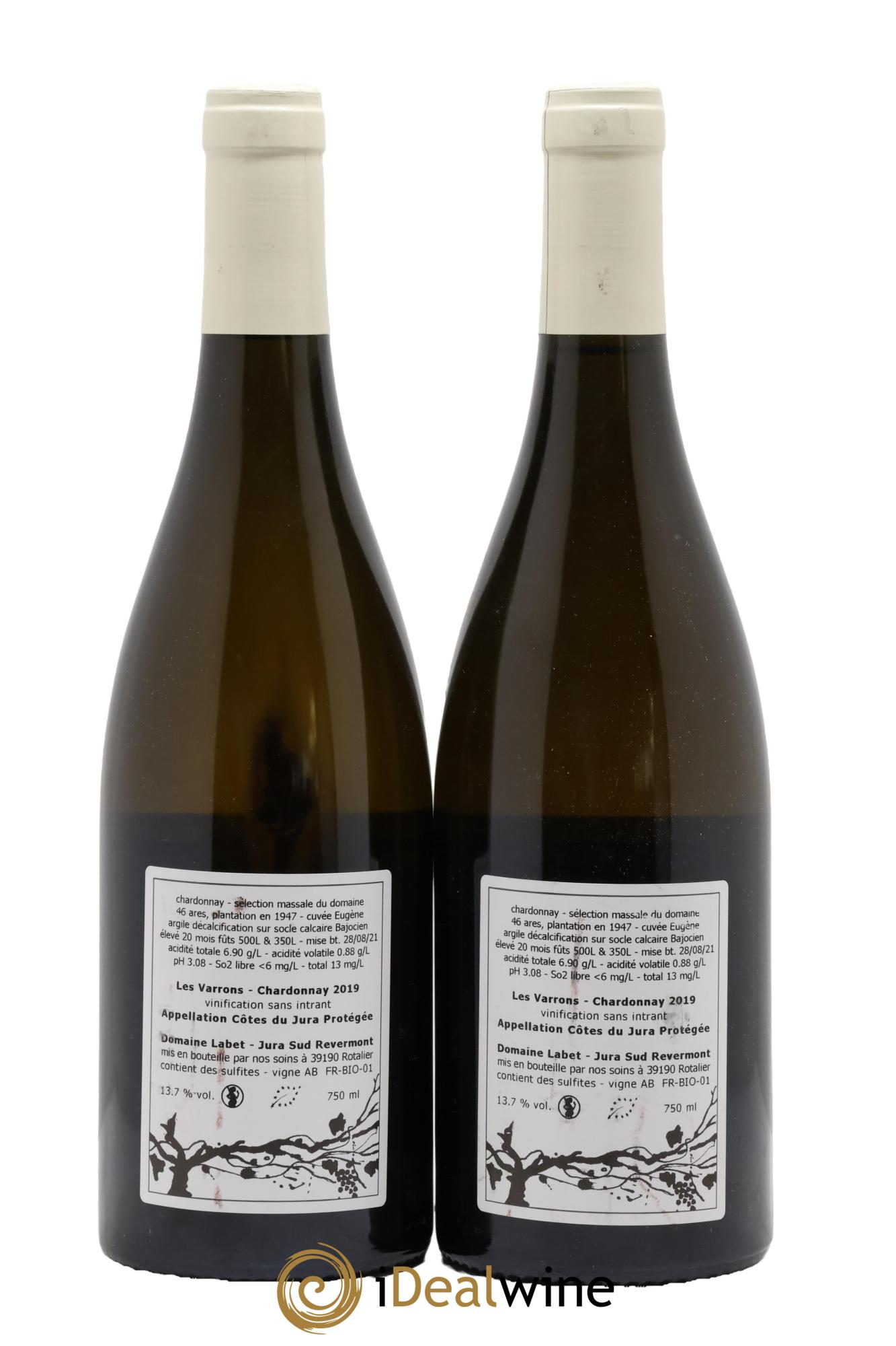 Côtes du Jura Chardonnay Les Varrons Romain - Julien - Charline Labet 2019 - Posten von 2 Flaschen - 1