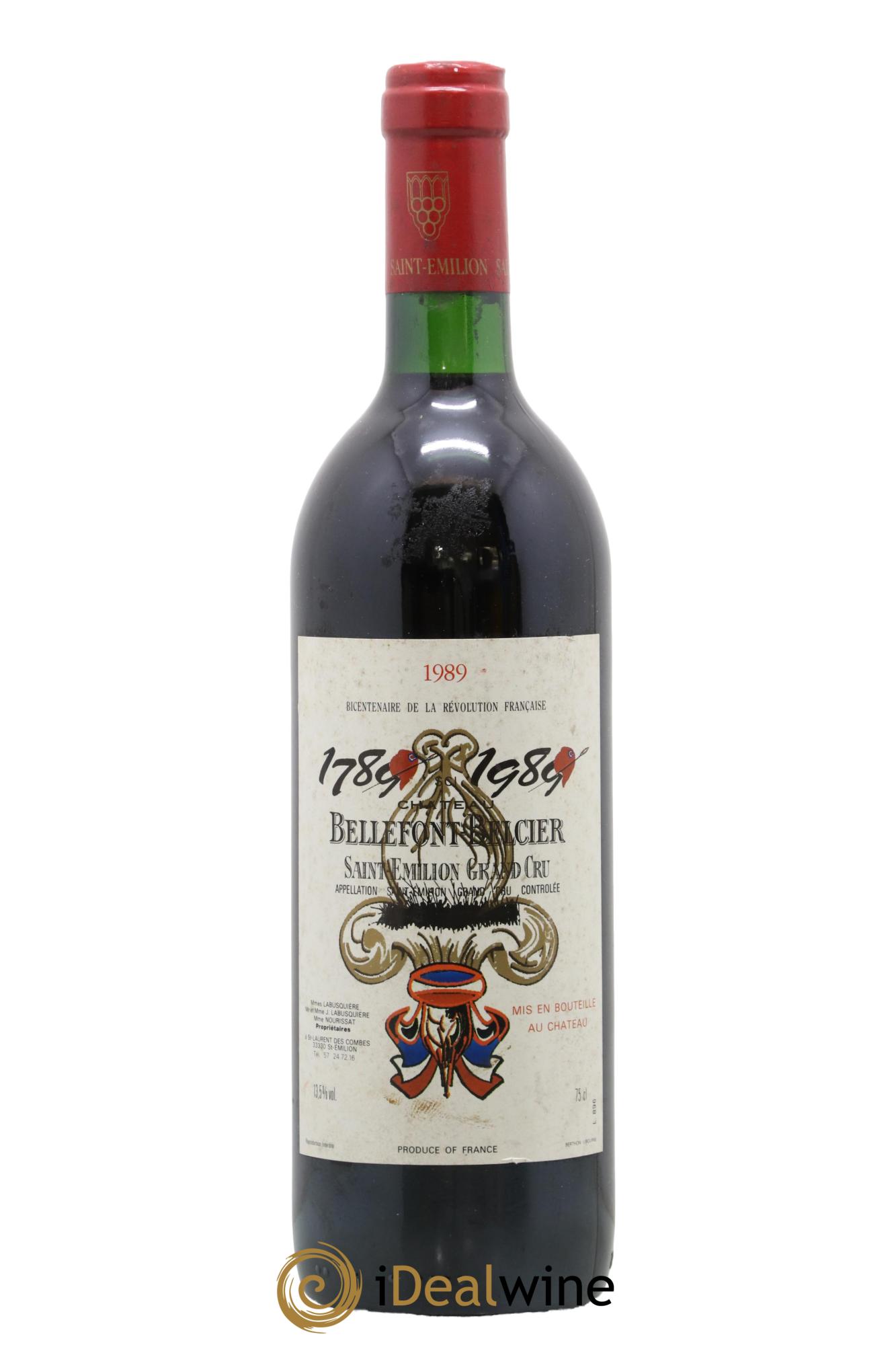 Château Bellefont-Belcier Grand Cru Classé 1989 - Lotto di 1 bottiglia - 0
