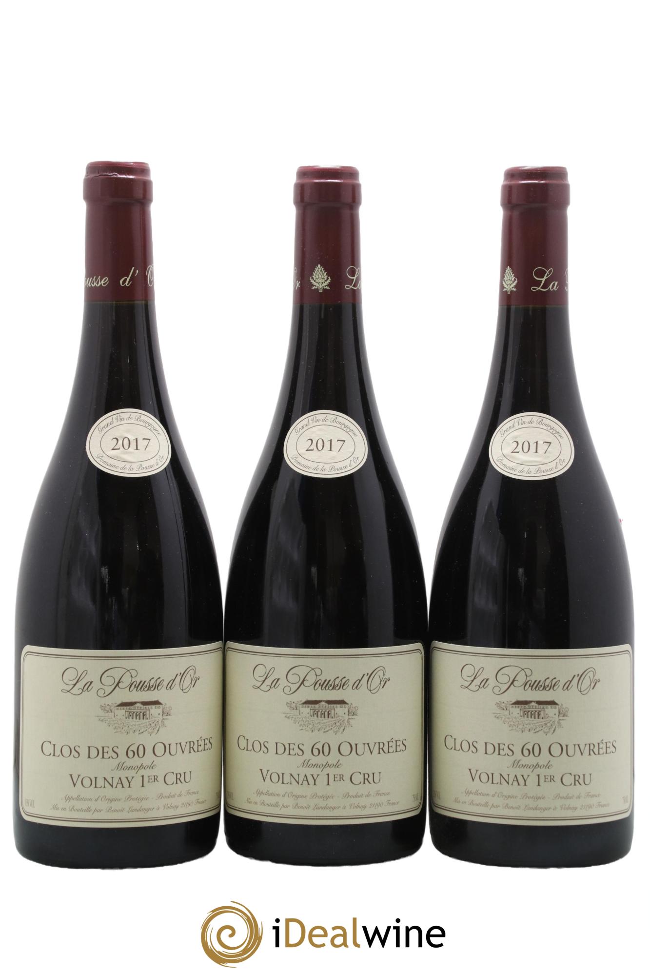 Volnay 1er Cru Clos des 60 ouvrées La Pousse d'Or (Domaine de) 2017 - Lotto di 3 bottiglie - 0