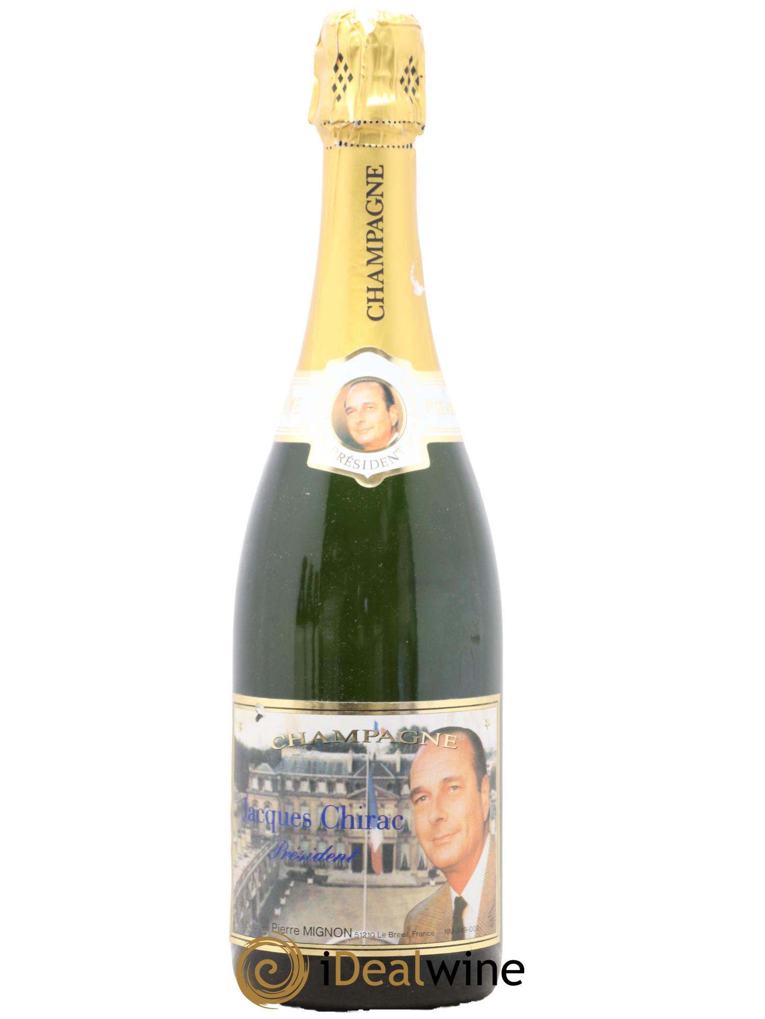 Champagne Jacques Chirac Président Maison Pierre Mignon 1995 - Lot de 1 bouteille - 0