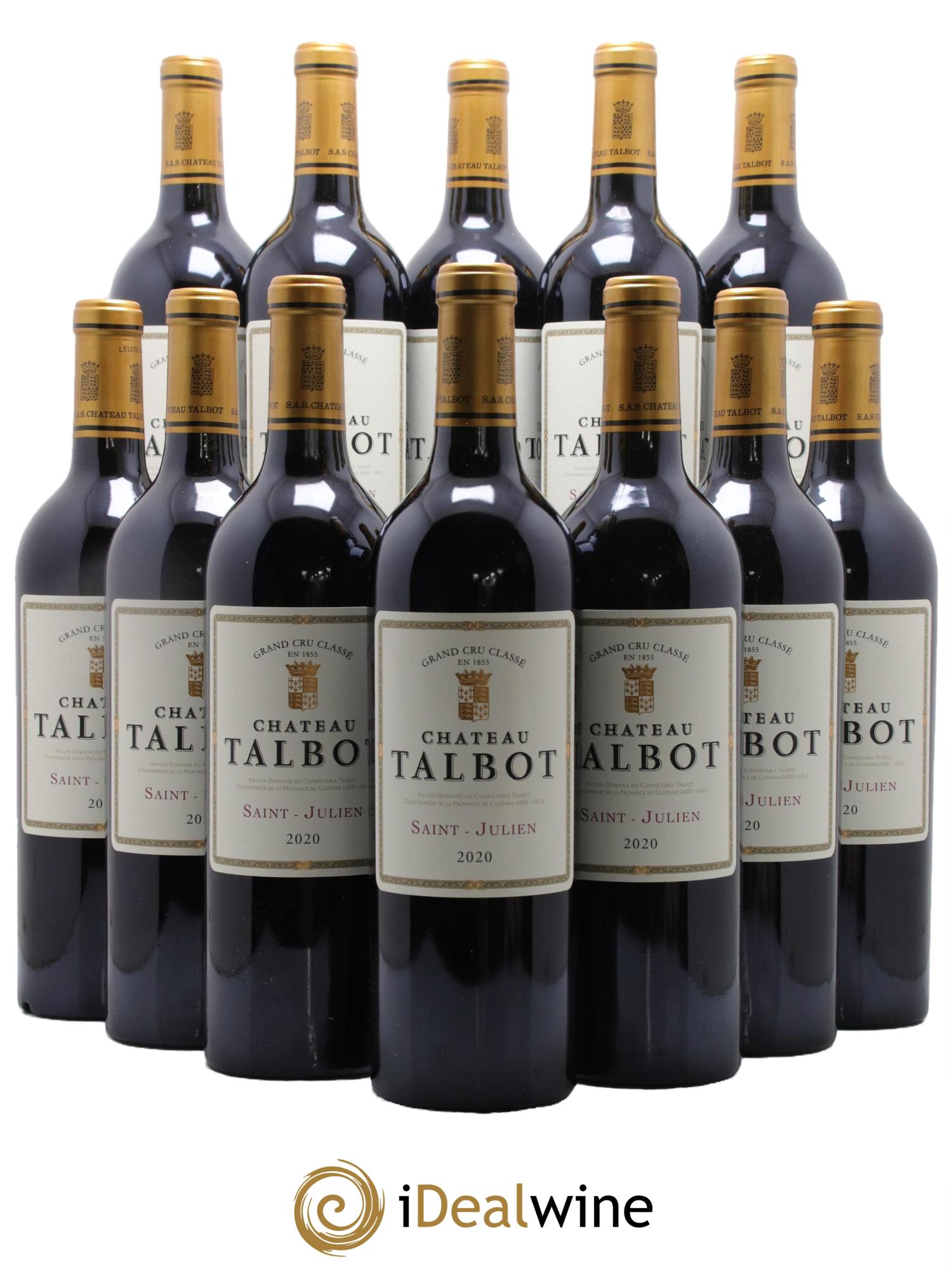 Château Talbot 4ème Grand Cru Classé 2020 - Lot de 12 bouteilles - 0