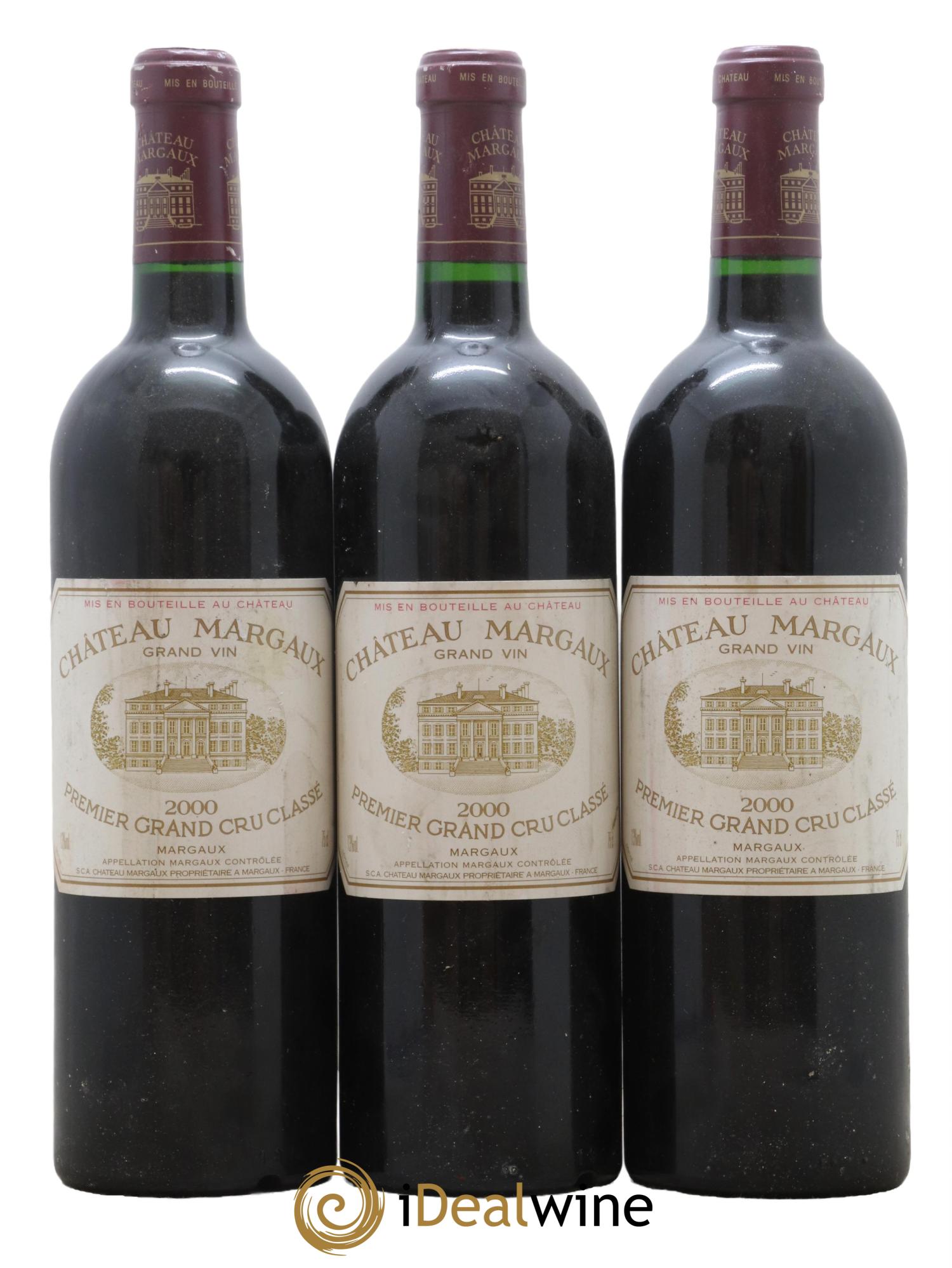 Château Margaux 1er Grand Cru Classé 2000 - Lot de 3 bouteilles - 0