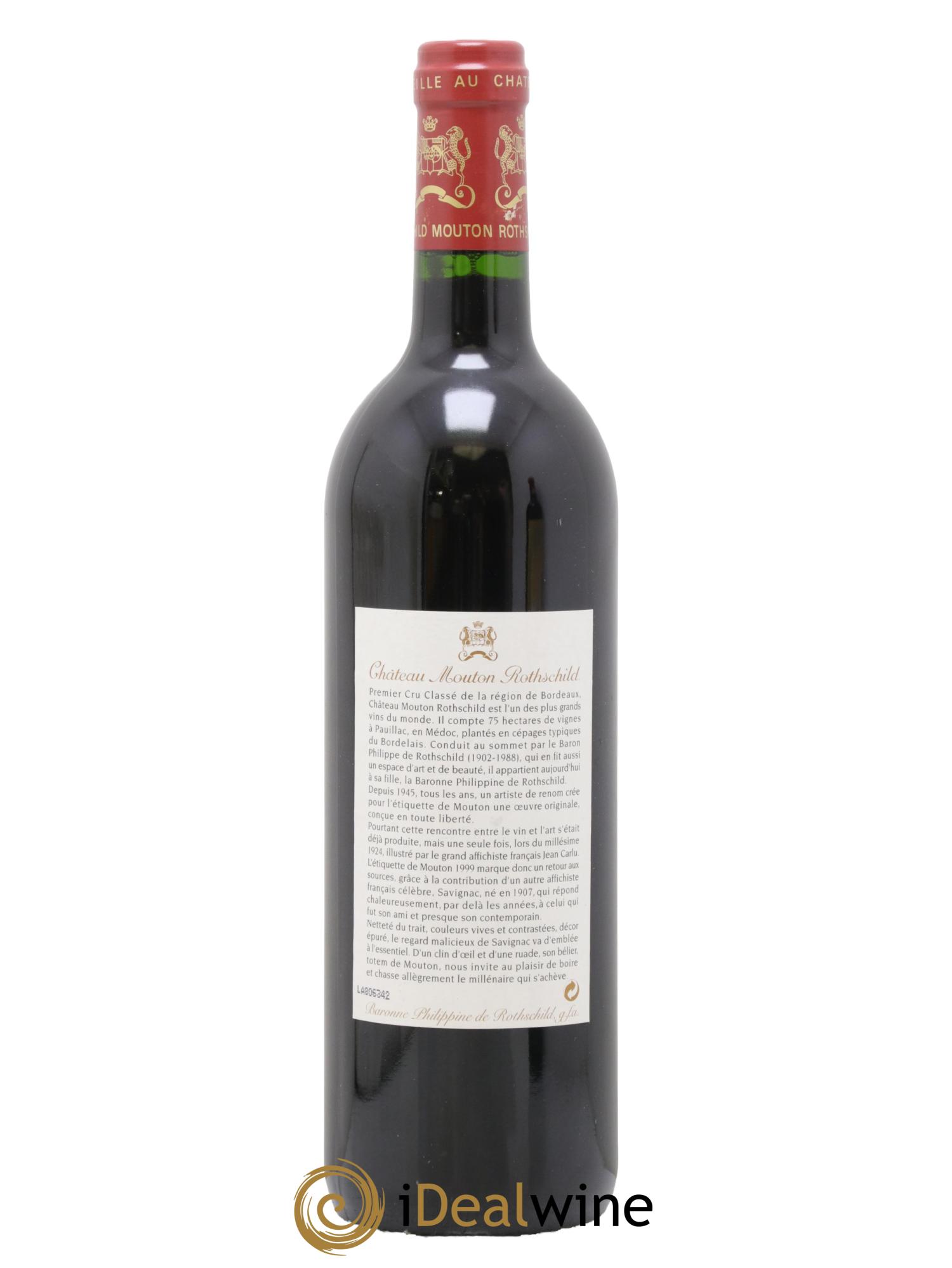 Château Mouton Rothschild 1er Grand Cru Classé 1999 - Lot de 1 bouteille - 1